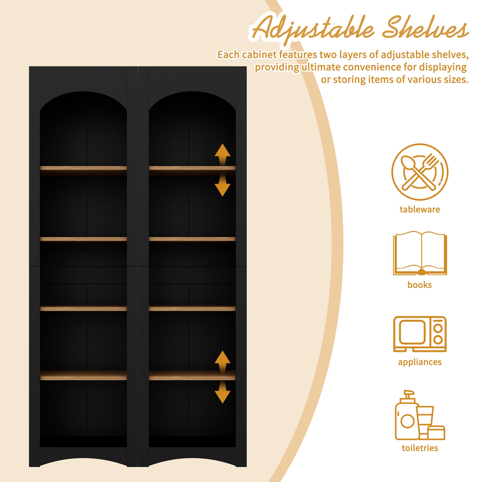 Farmhouse Two-Tone Storage Cabinet with Adjustable Shelves