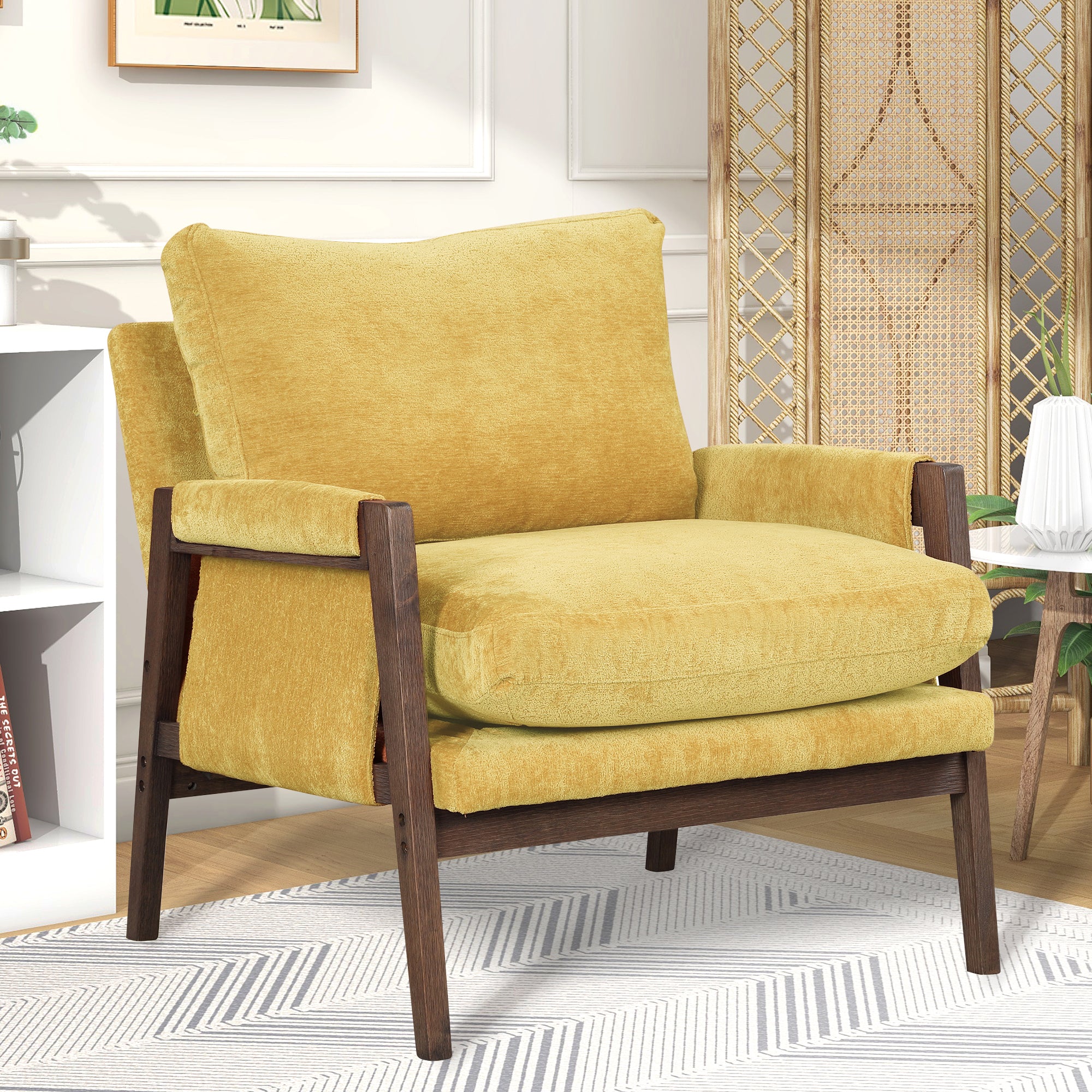 Kelly Mid-Century Modern Velvet Accent Armchair