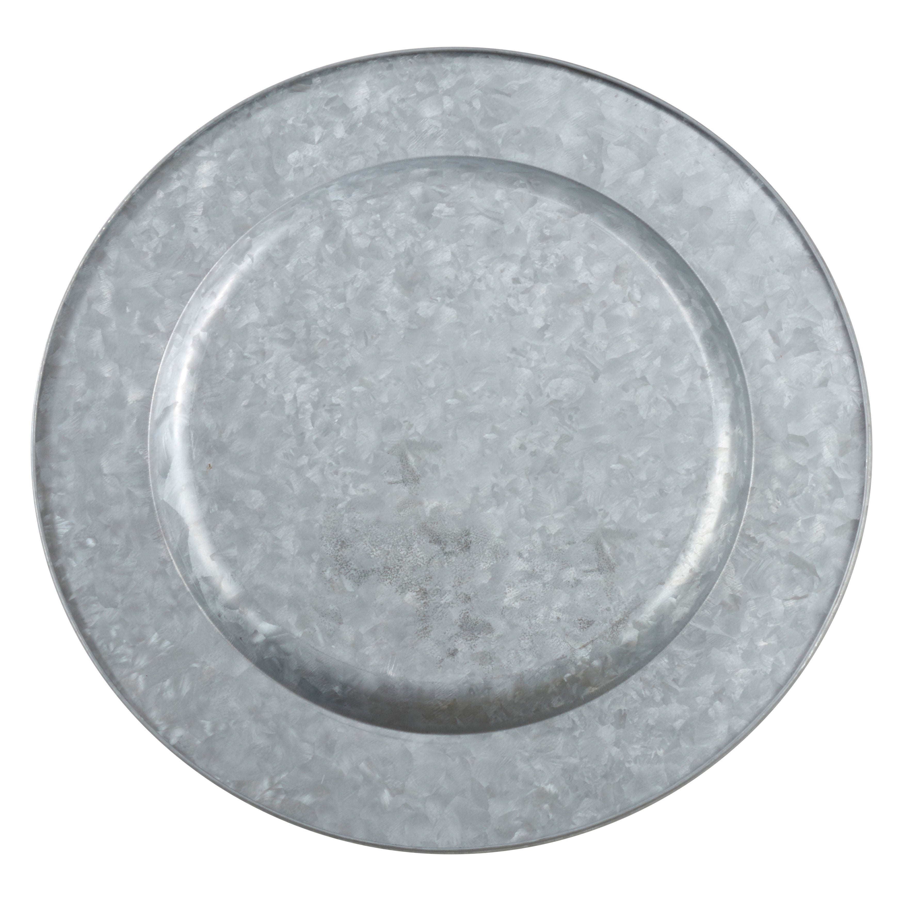 Polished Galvanized Charger, Set of 4