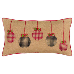 Embroidered Cotton Jute Christmas Ornaments Pillow Cover