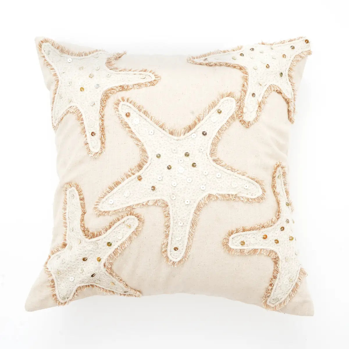 Starfish Embroidered Pillow