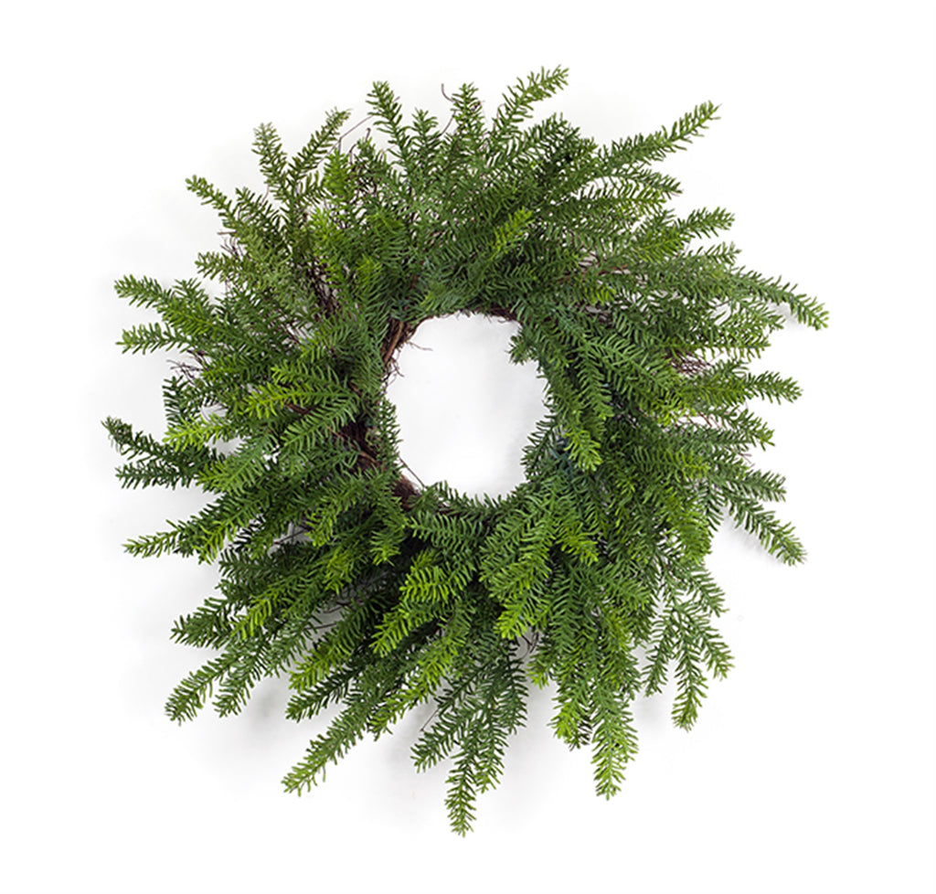 Pine Wreath with Grapevine Base 32"