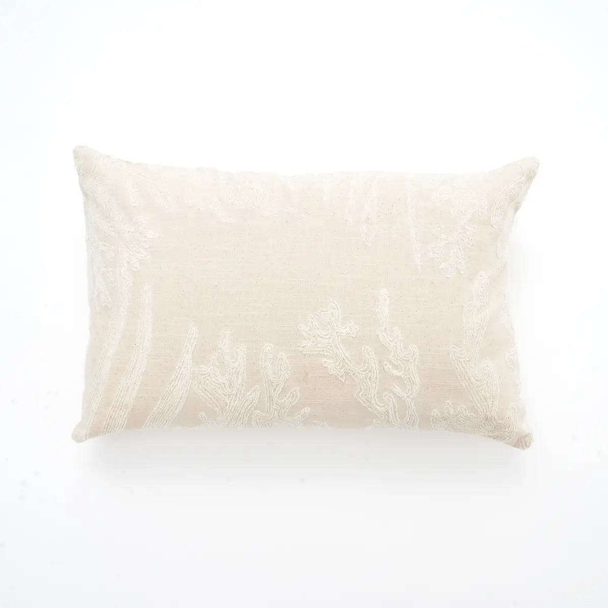 Cotton Underwater Embroidered Lumbar Pillow