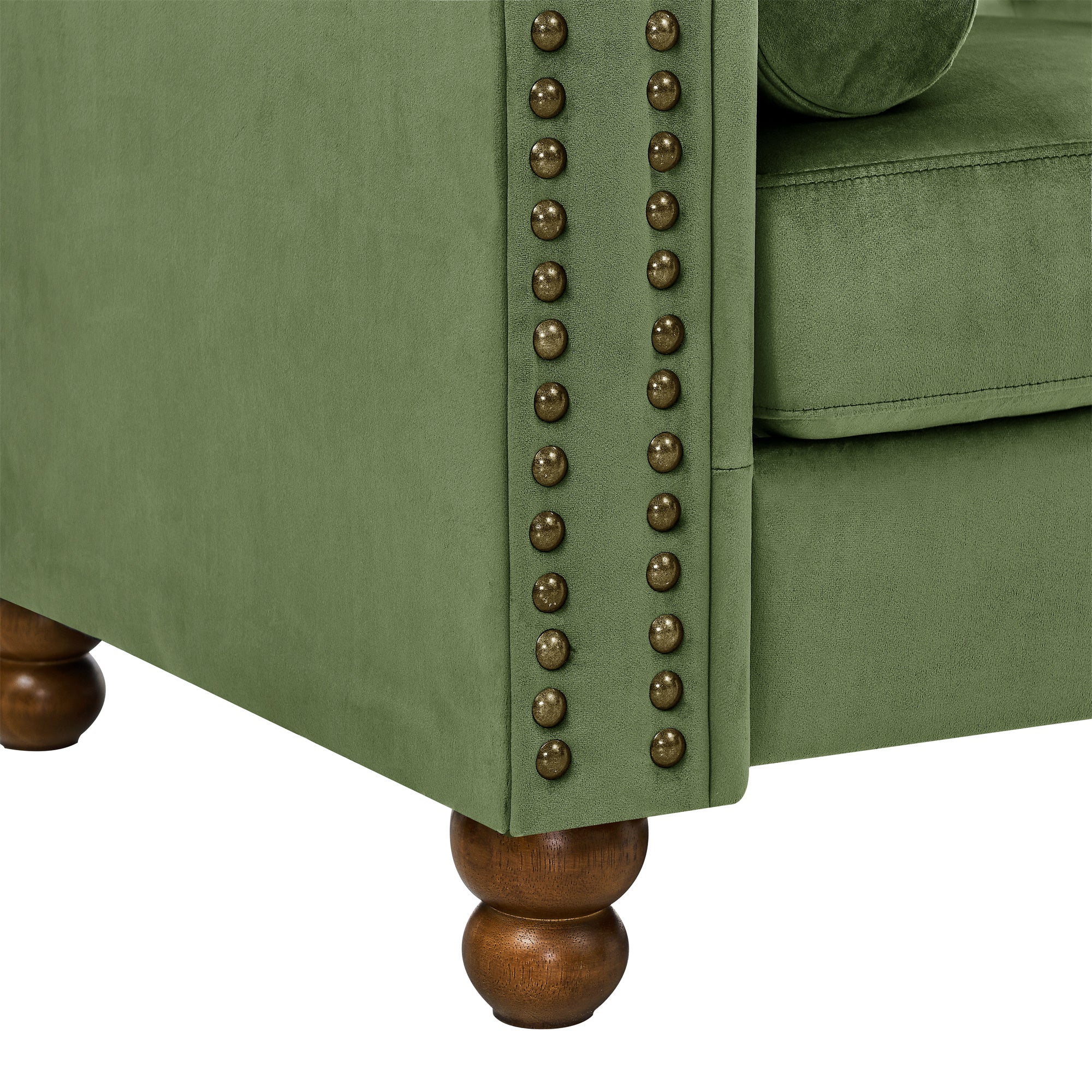 Upholstered Sofa with Tufted Back and Rolled Arms