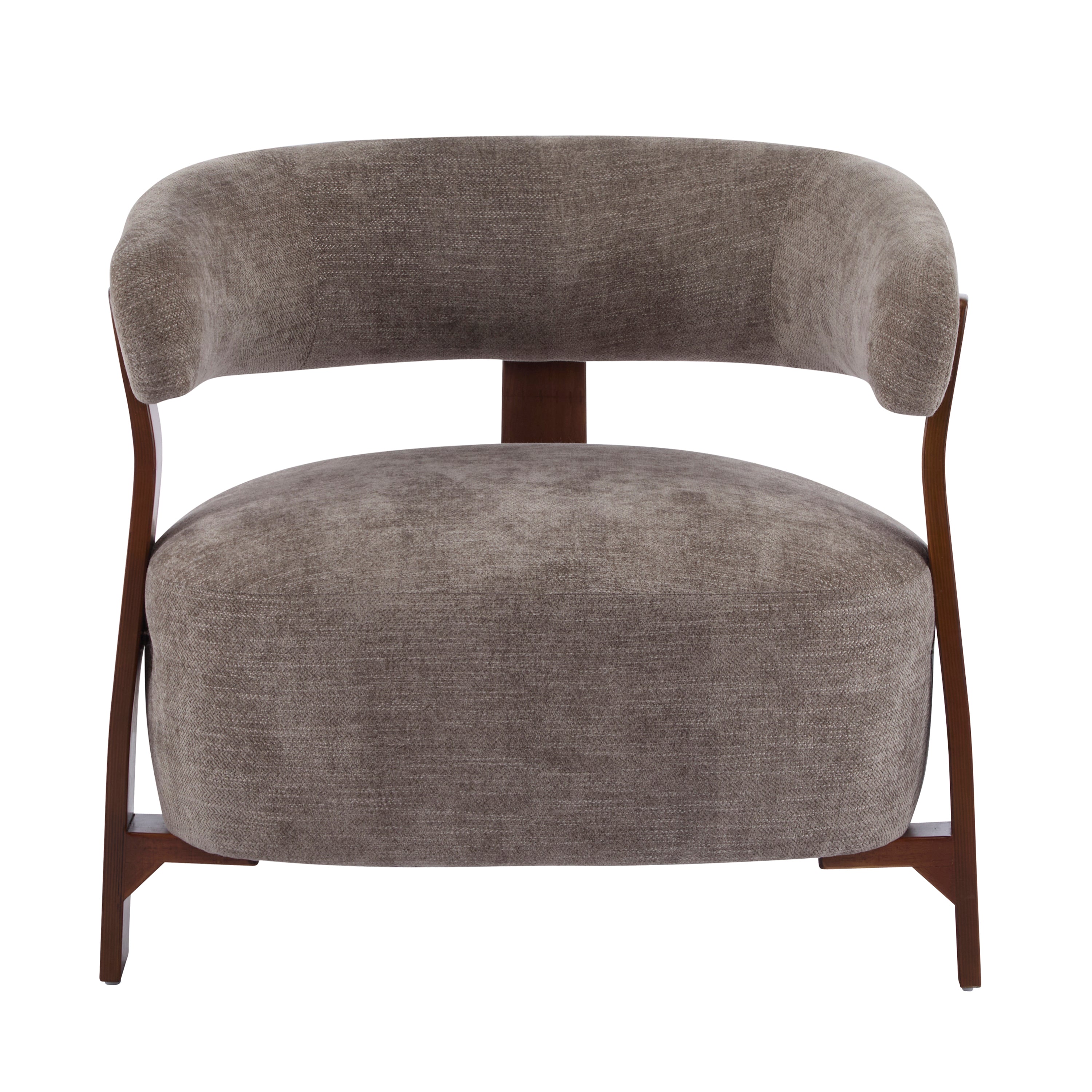 Modern Open-Back Accent Chair with Wooden Frame