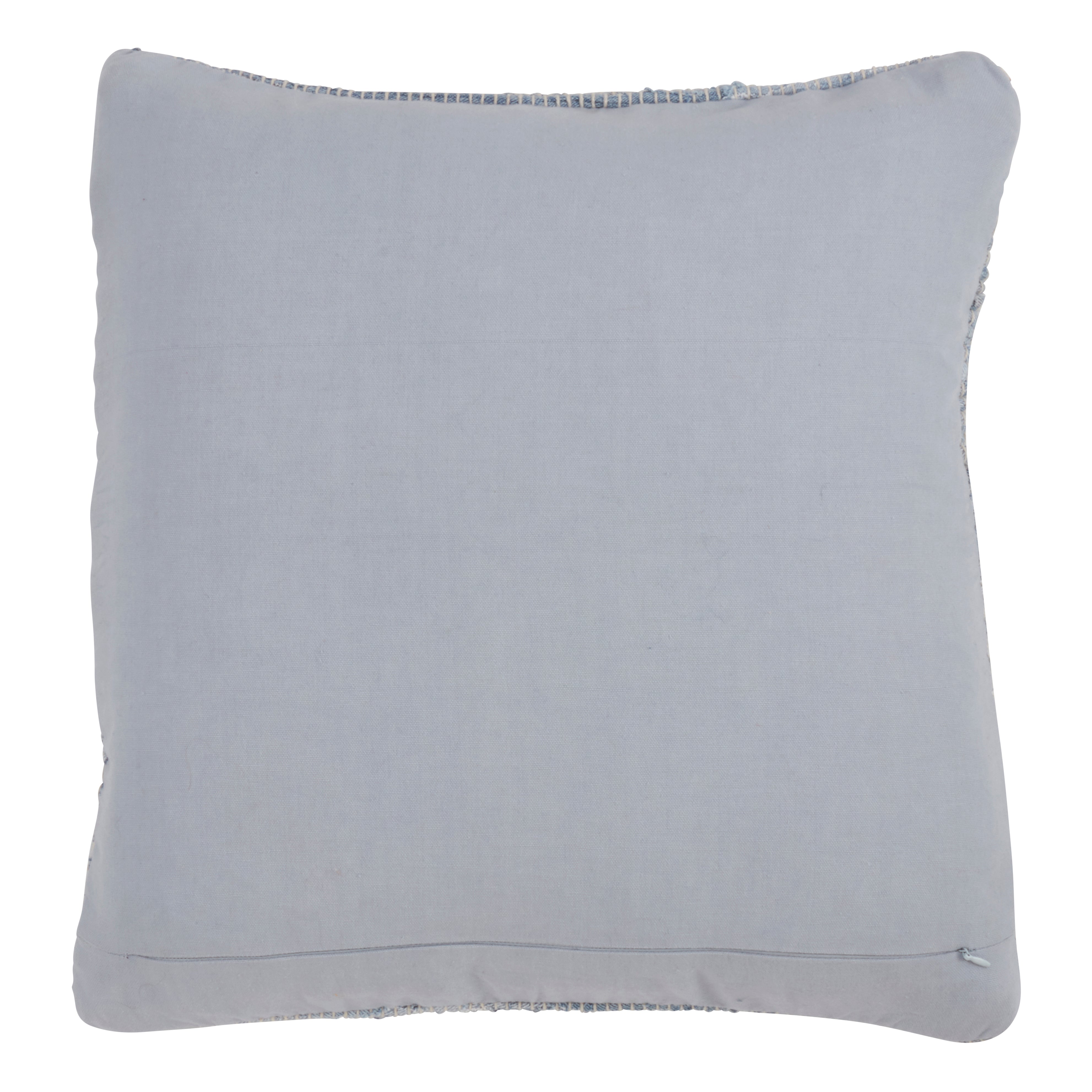 Poly Filled Denim Chindi Throw Pillow