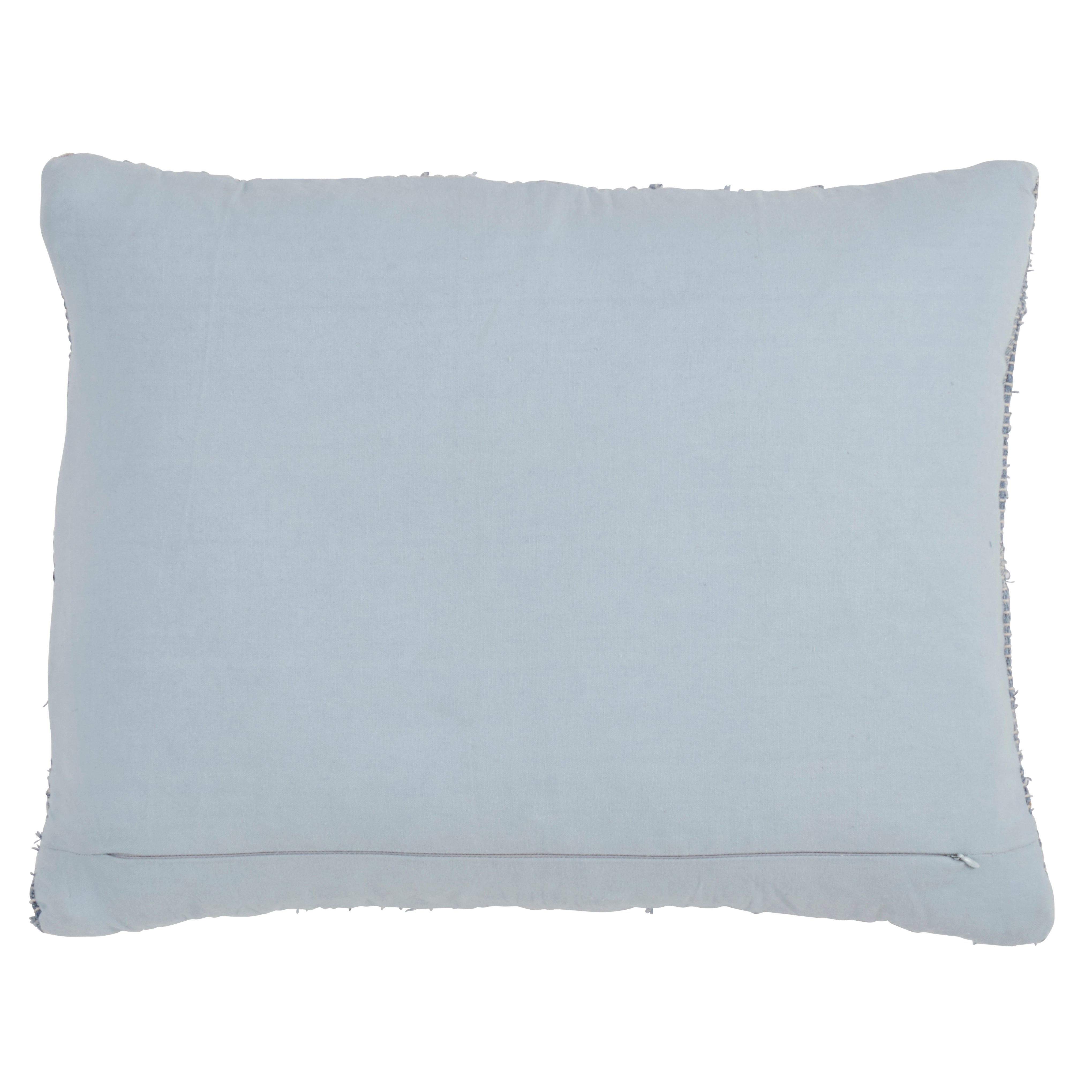 Poly Filled Denim Chindi Throw Pillow