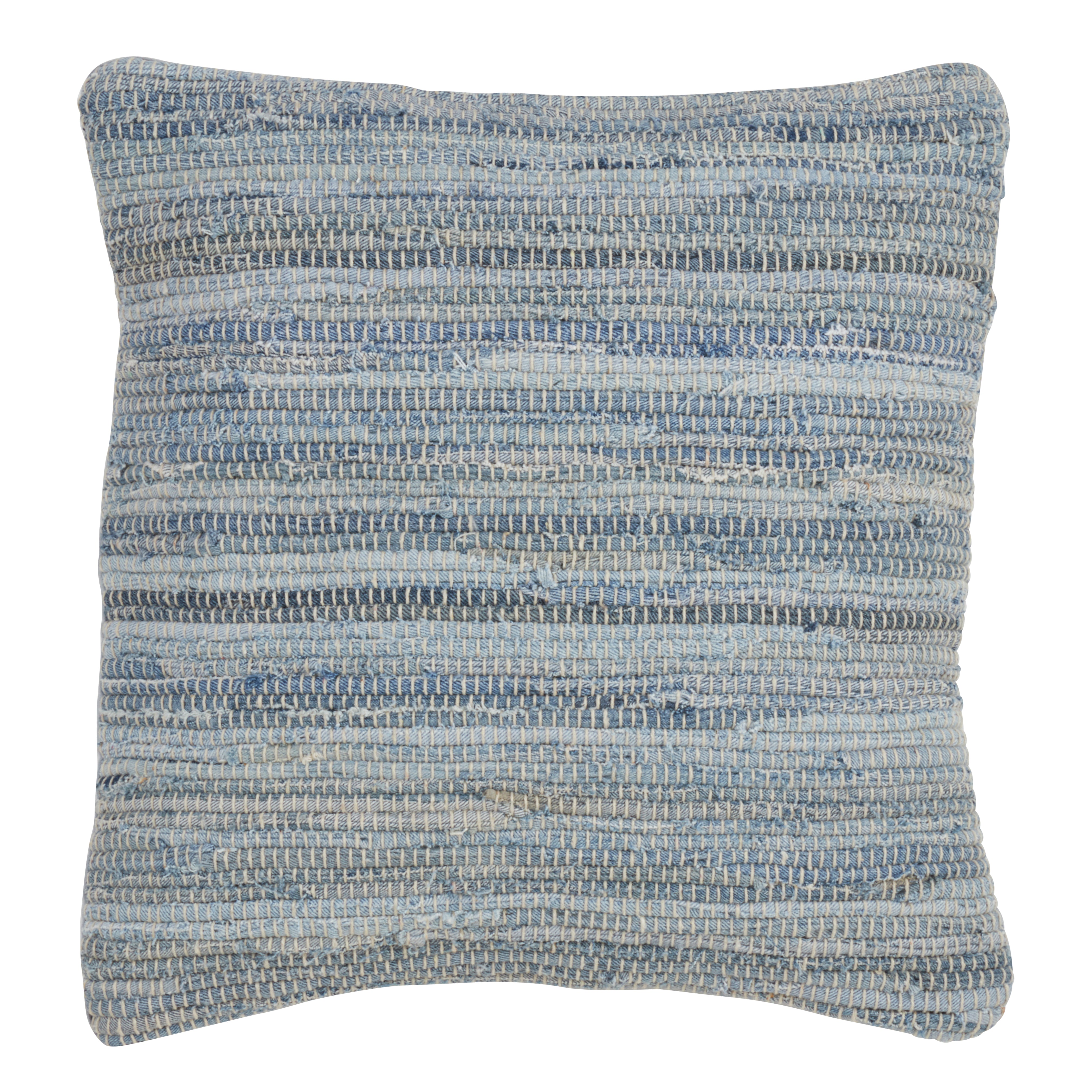 Poly Filled Denim Chindi Throw Pillow