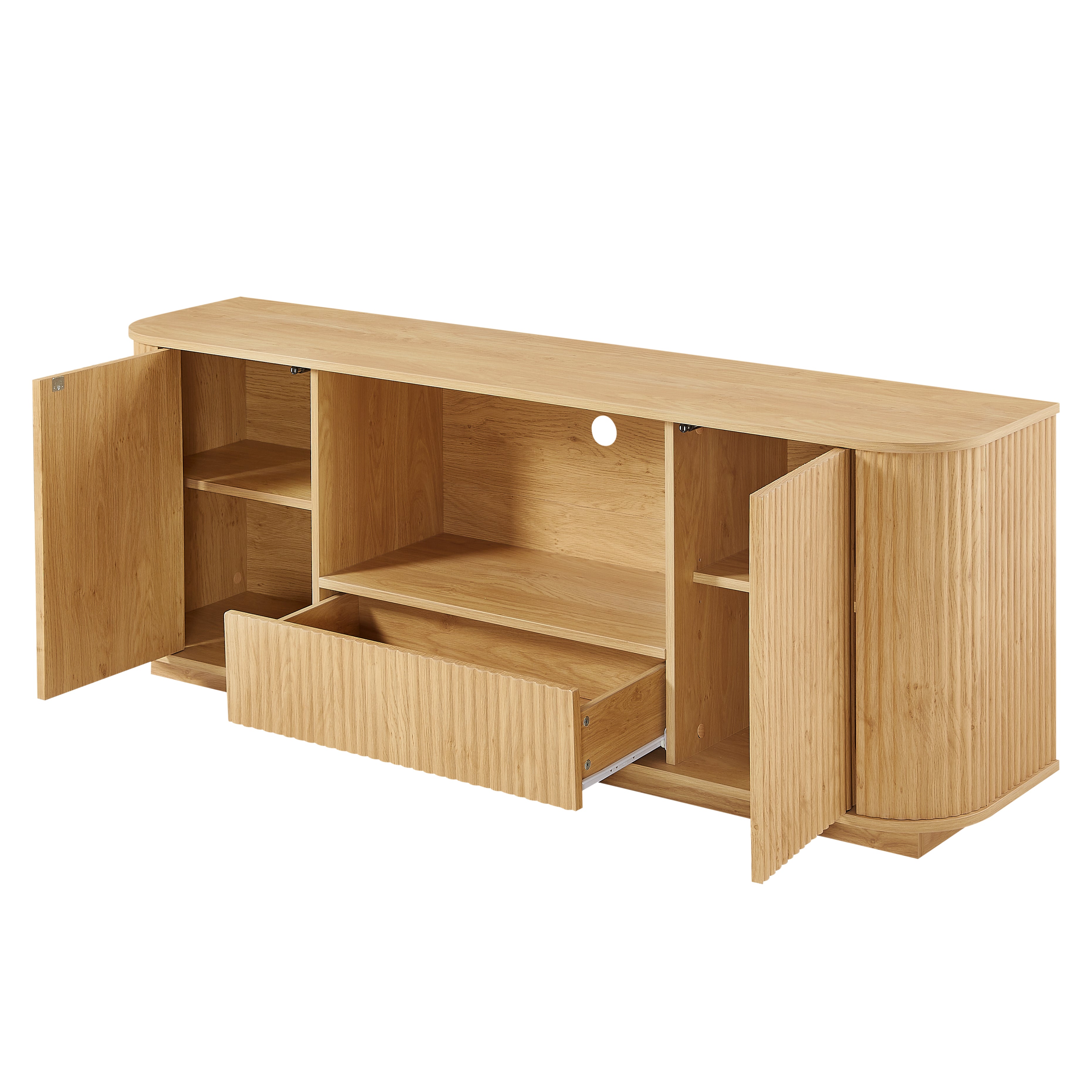 Modern Wavy TV Stand Rounded Sideboard