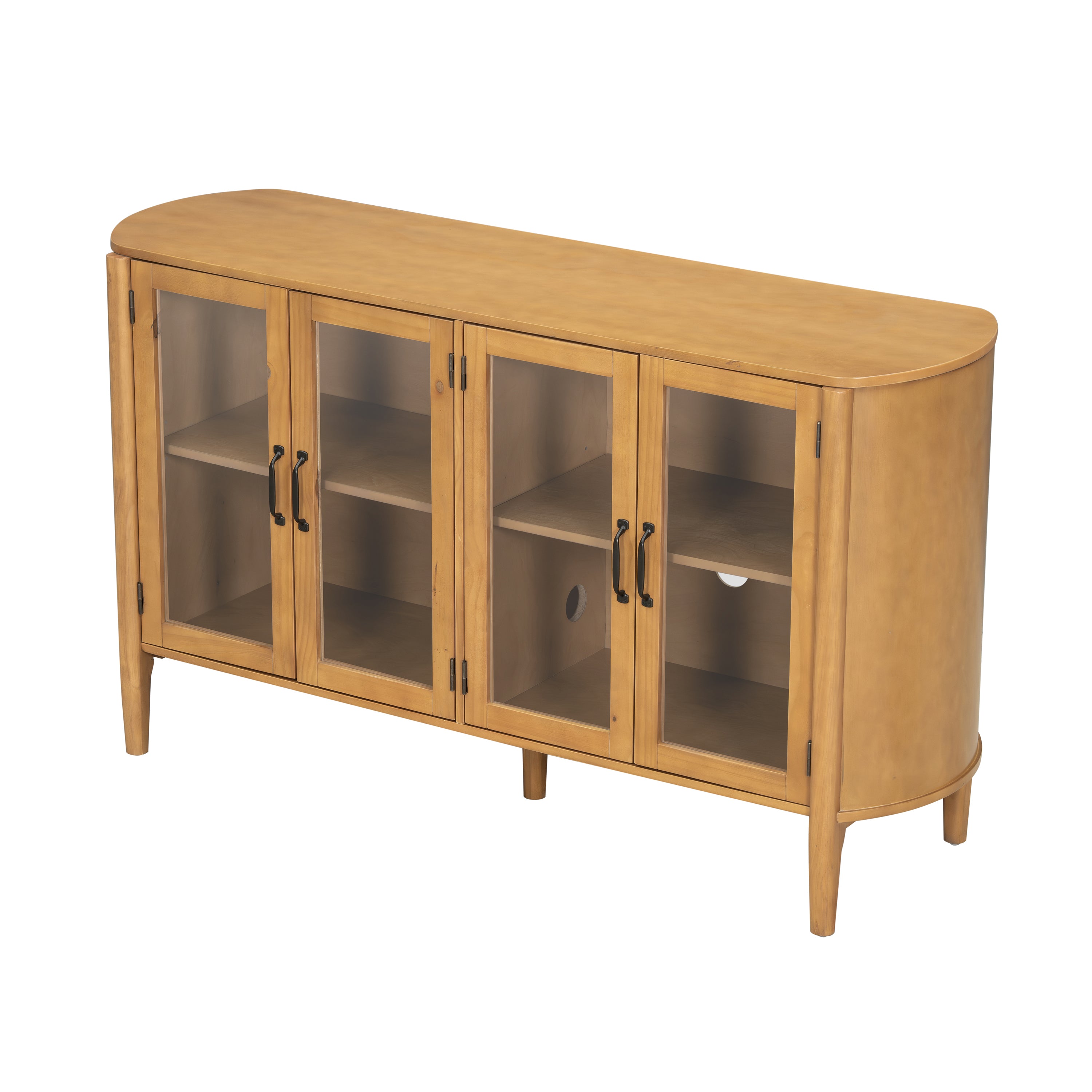 Rounded Storage Cabinet with Glass Doors