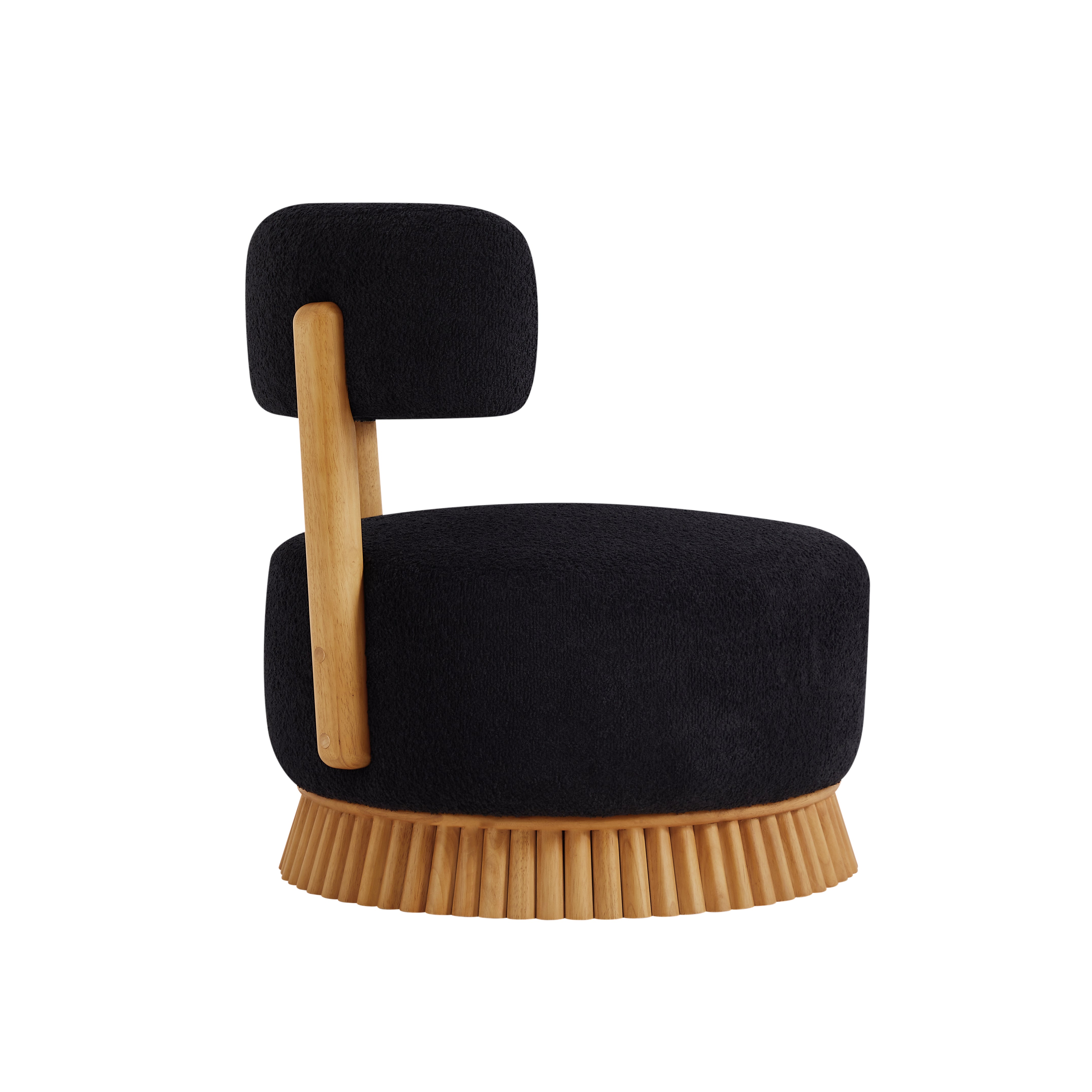 Modern Farmhouse Armless Accent Chair with Wooden Base
