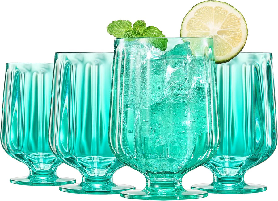 Madrid Acrylic Stemmed Wine Goblet Glasses, Set of 4