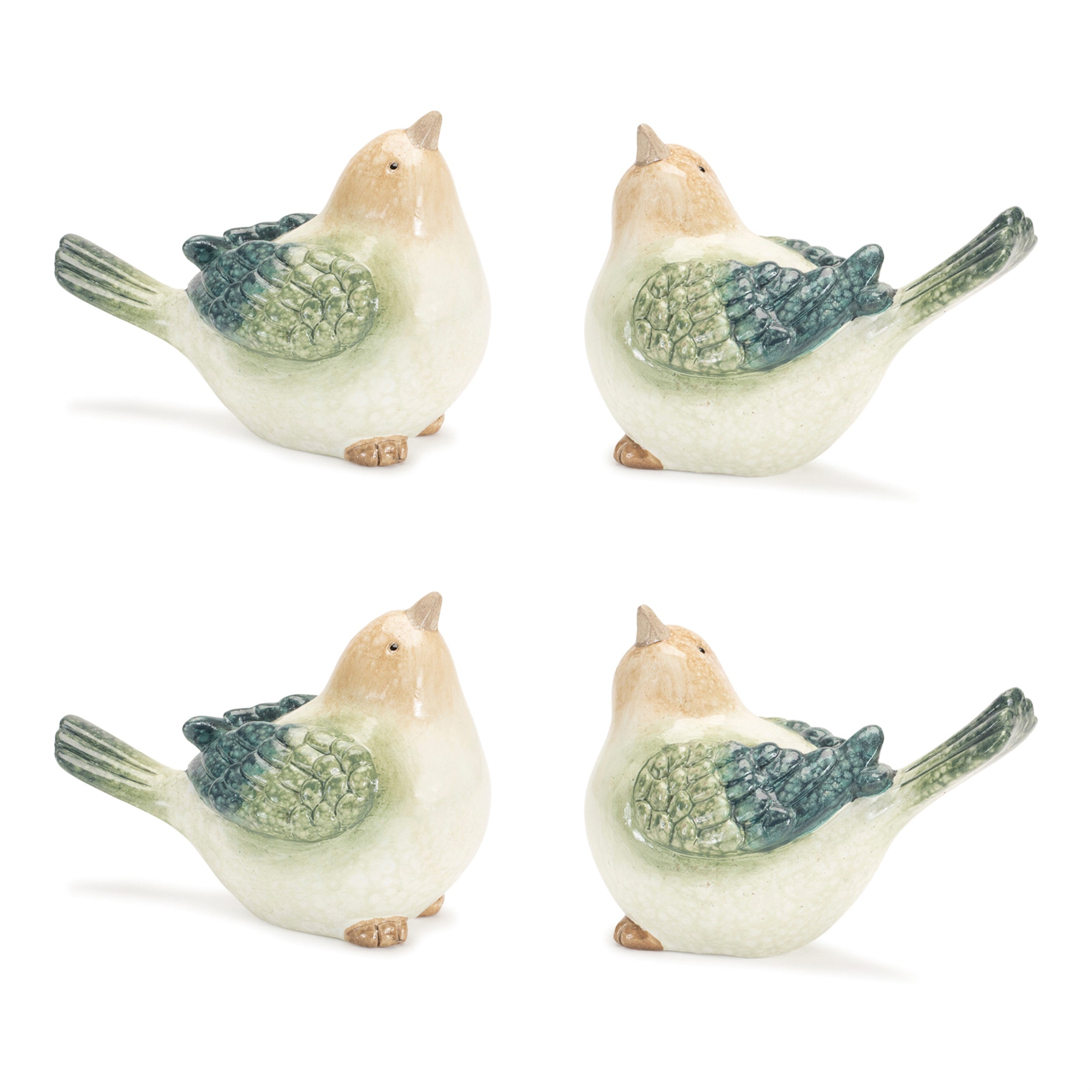 Terra Cotta Bird Figurine, Set of 4