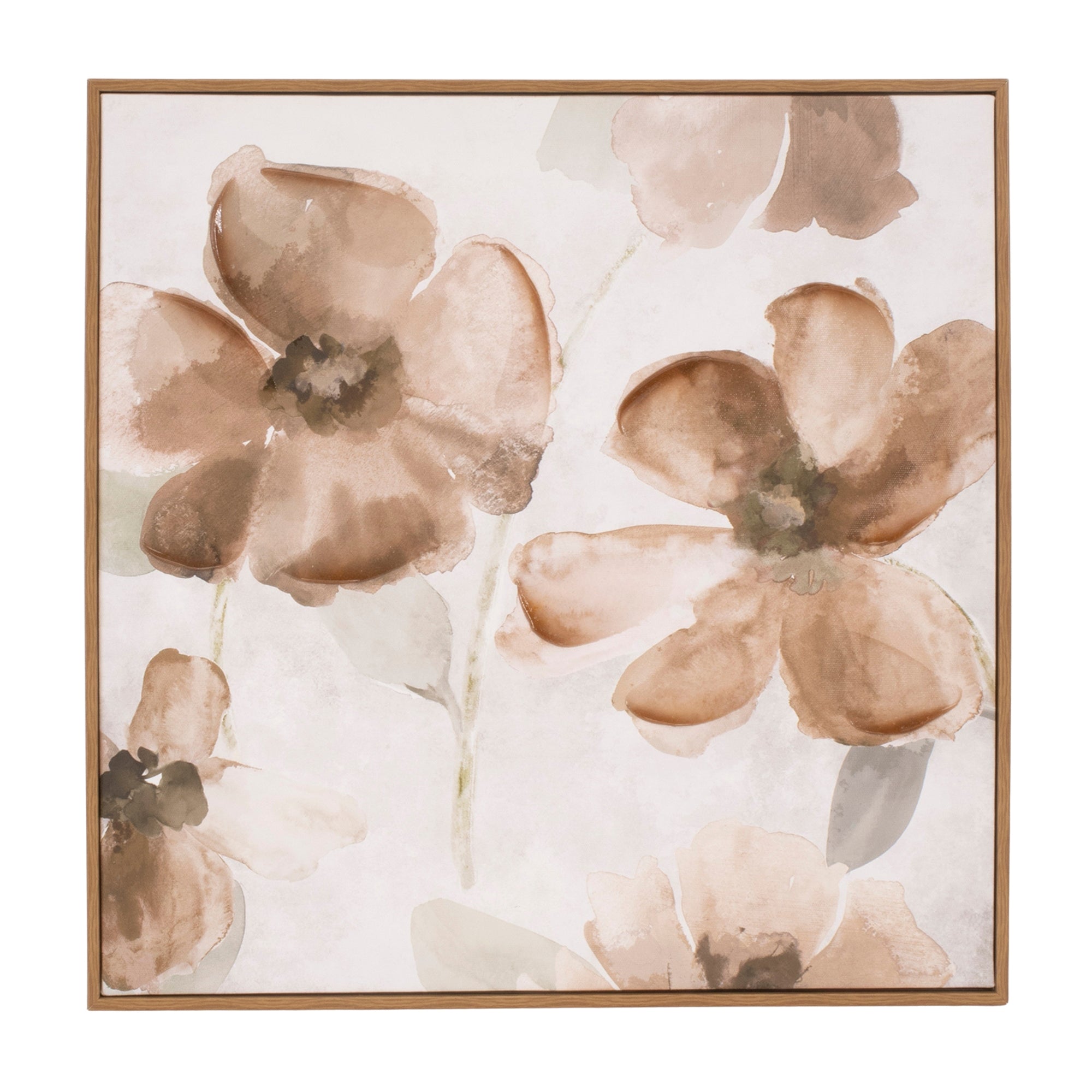 Wood Floral Block Plaque, Set of 2