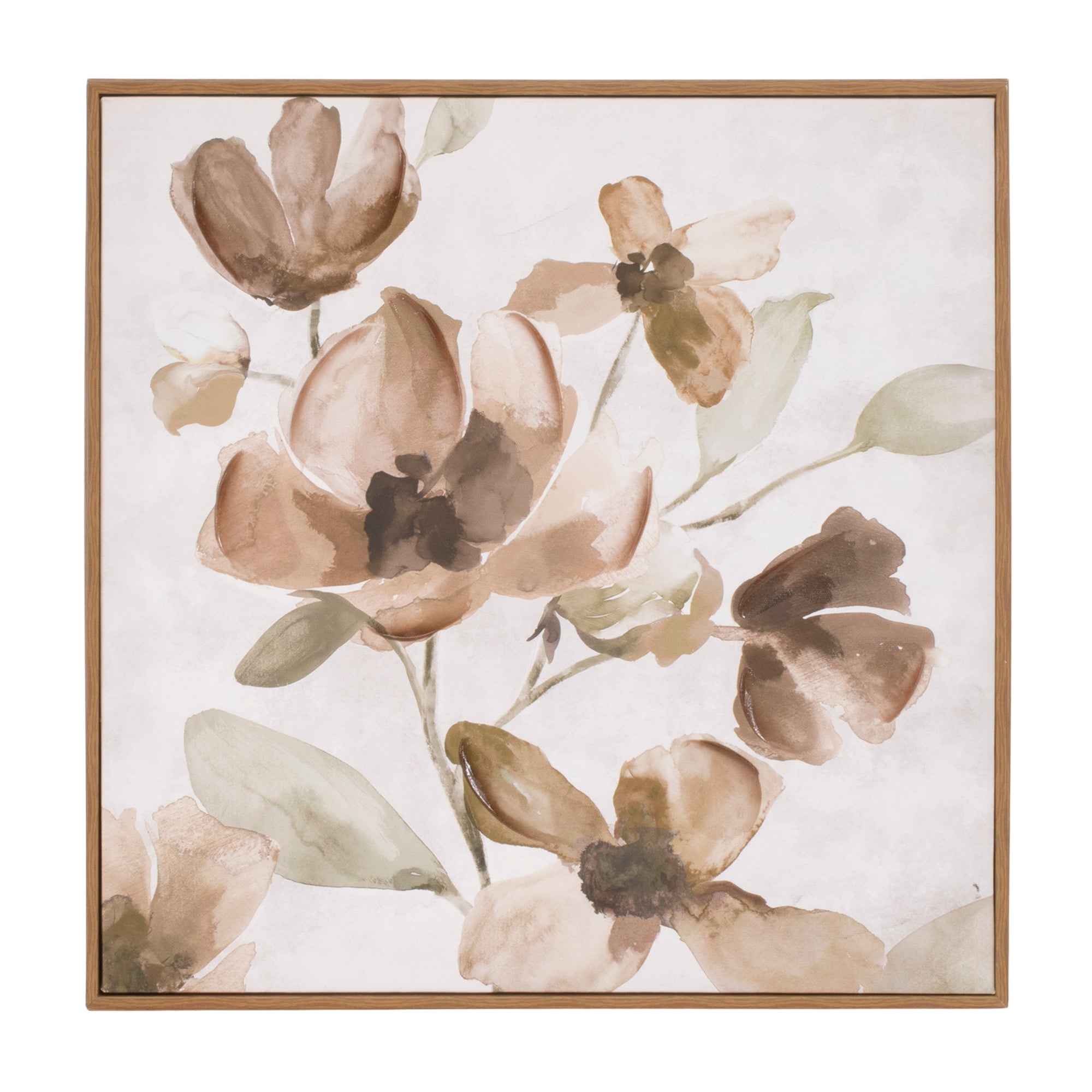 Wood Floral Block Plaque, Set of 2