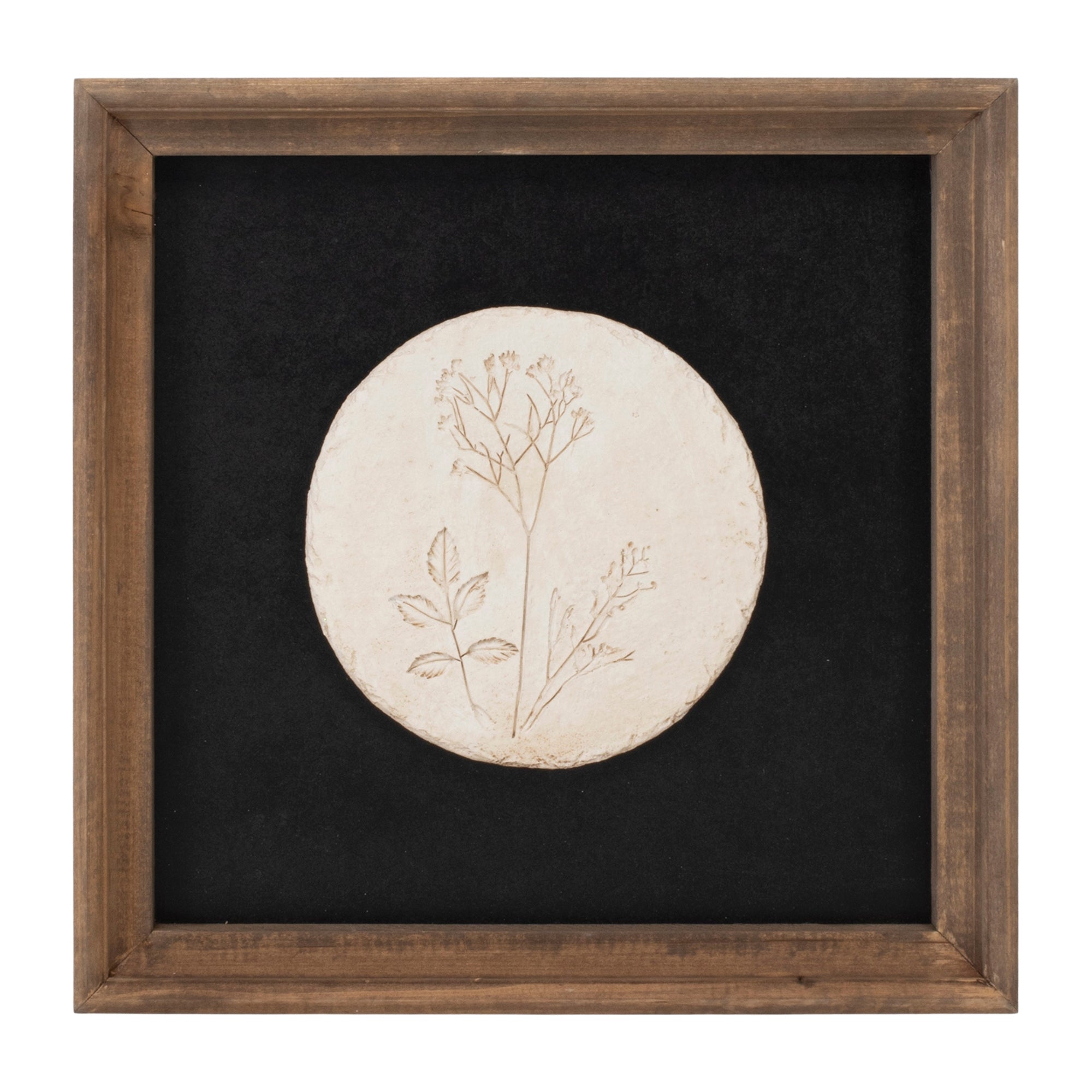 Wood Framed Floral Plaque, Set of 2