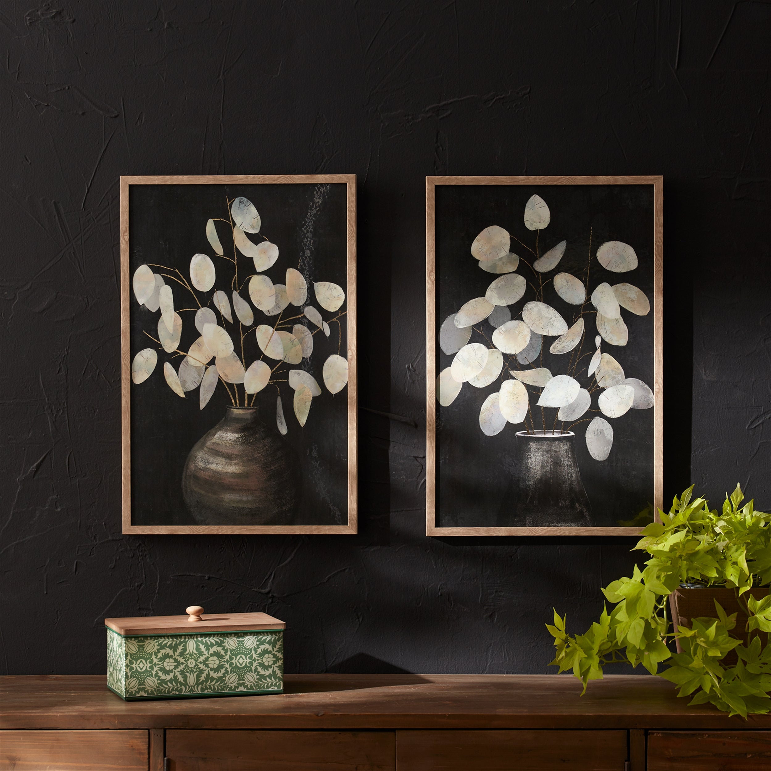 Beige Eucalyptus Print, Set of 2