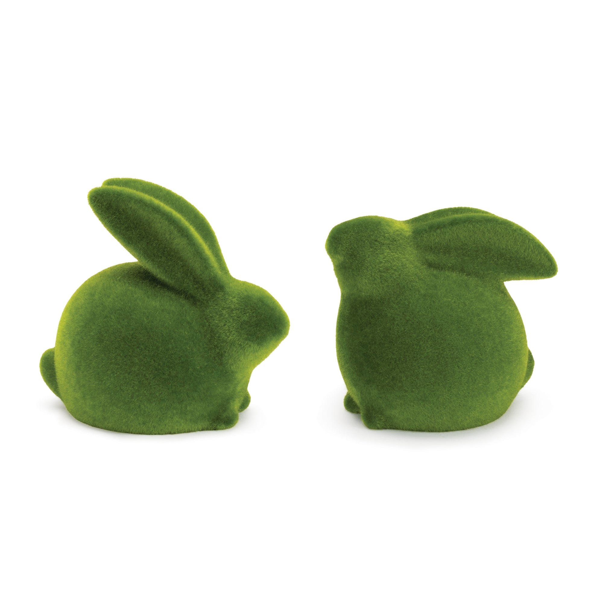 Mossy Terra Cotta Rabbit Figurine, Set of 2