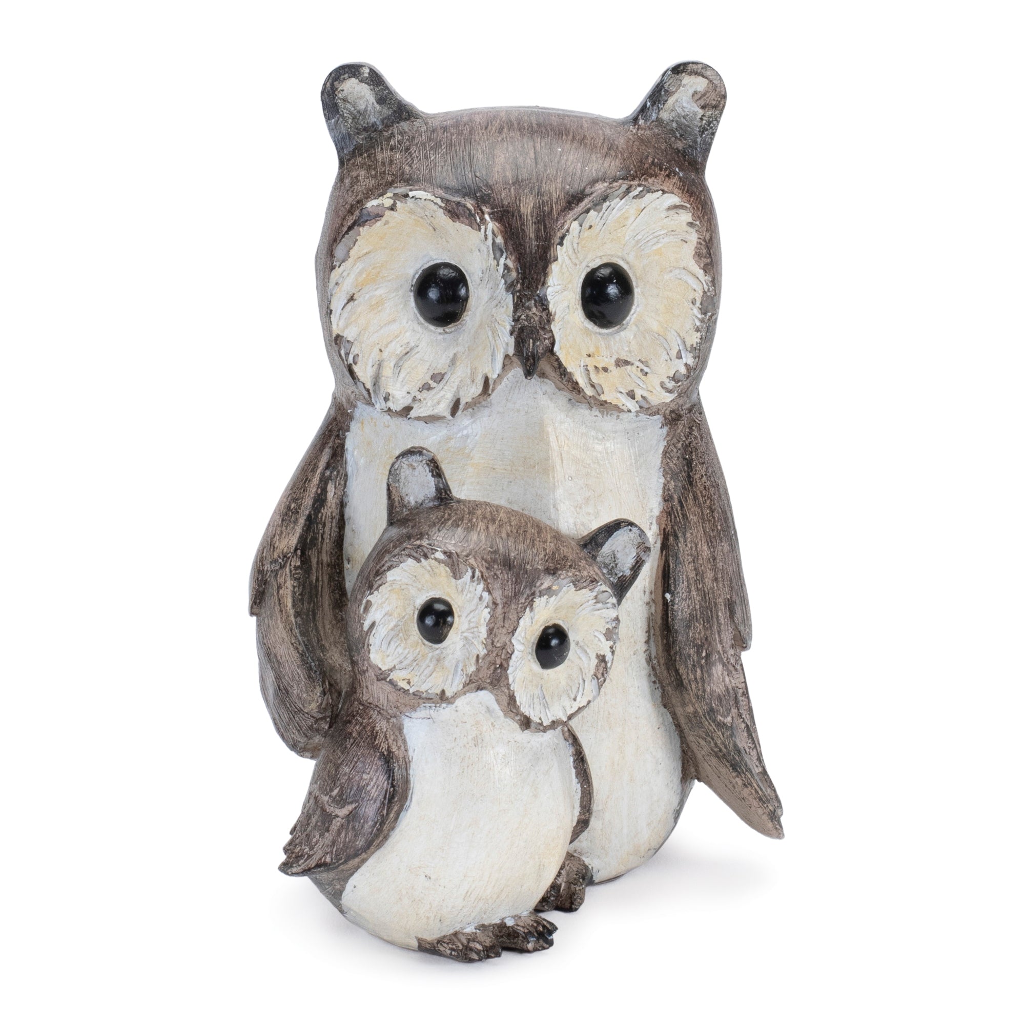 Woodland Owl with Baby Figurine, Set of 4
