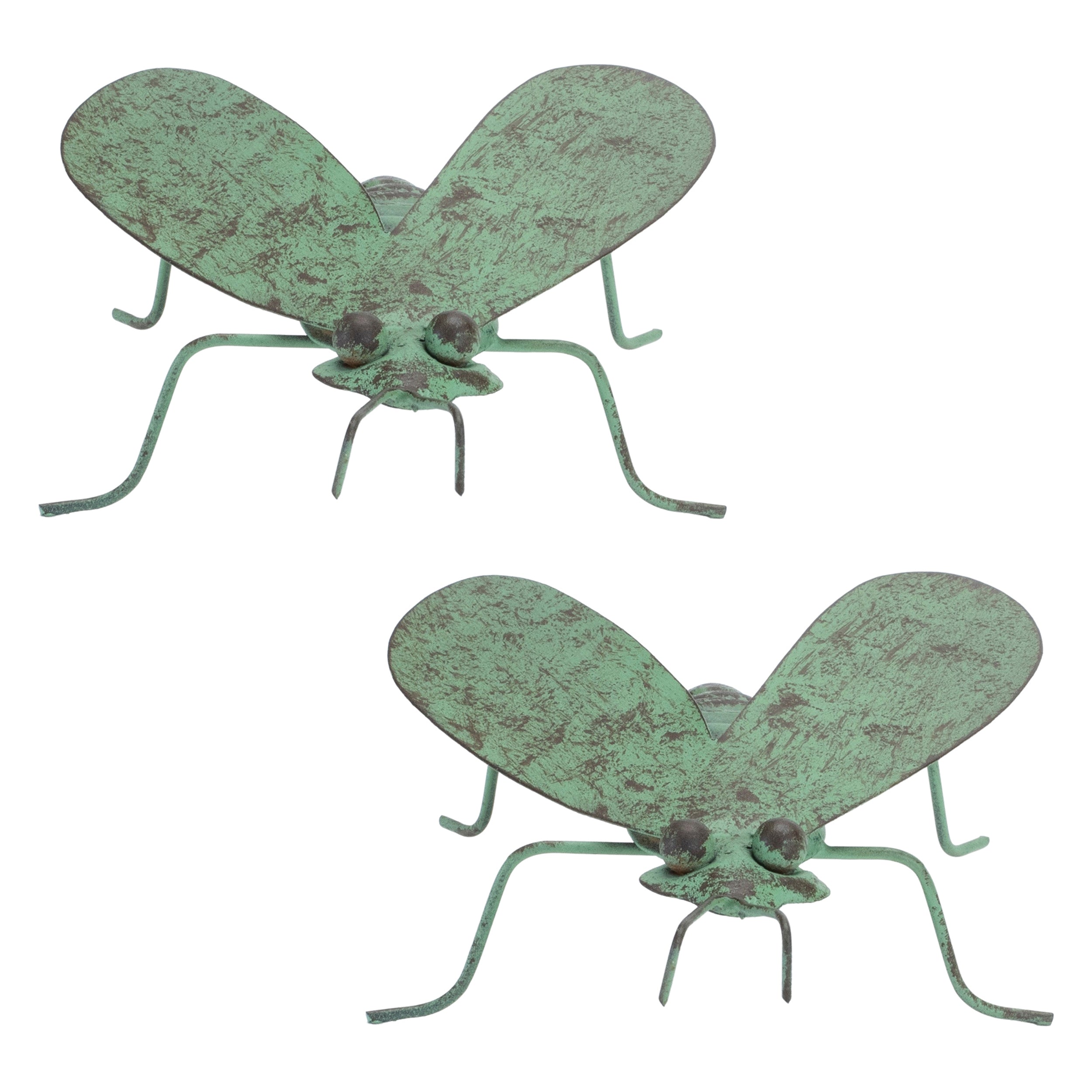 Iron Metal Bumble Bee Garden Accent, Set of 2