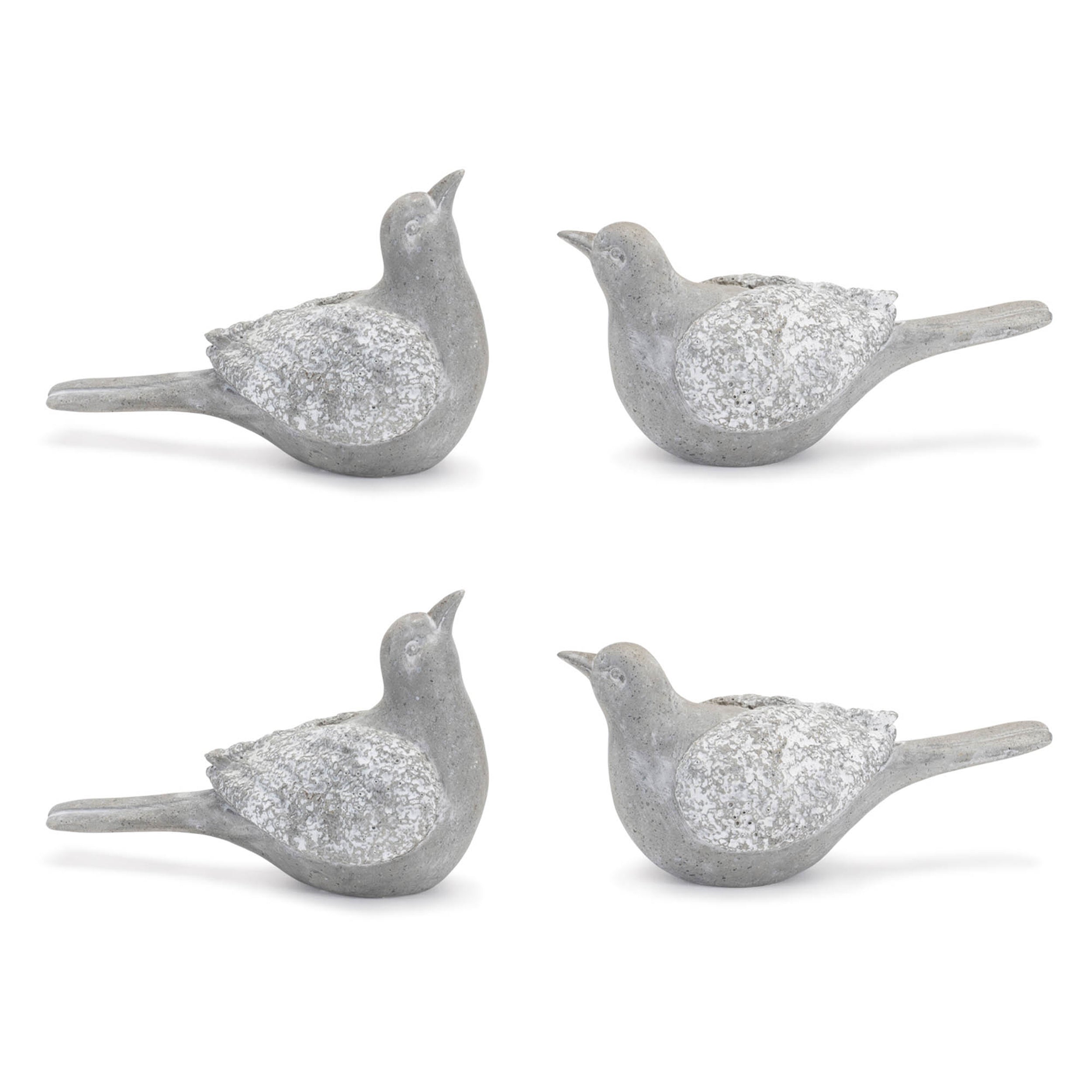 Stone Garden Bird Figurine, Set of 4