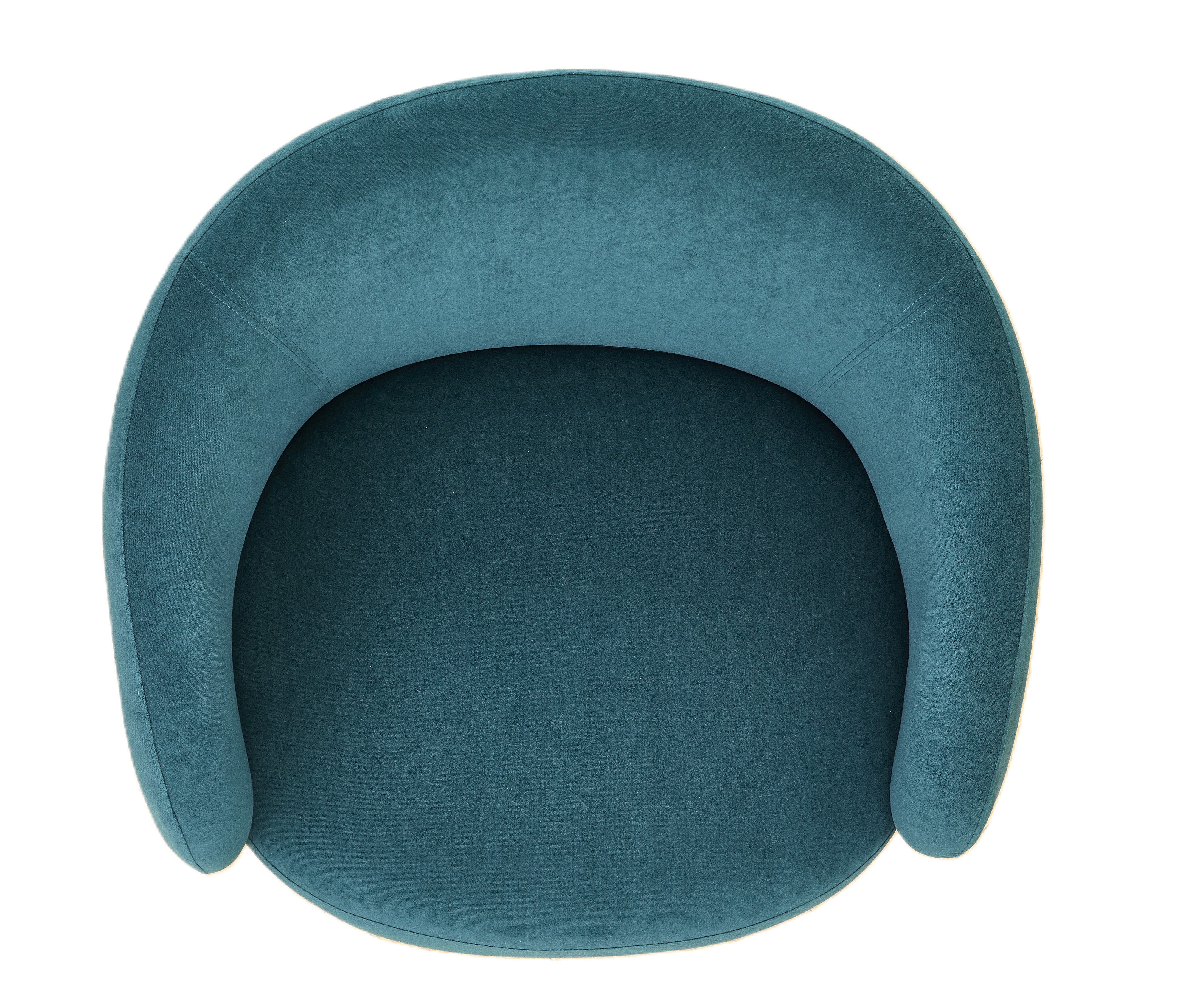 Mid-Century Modern Velvet Barrel Armchair with Metal Legs