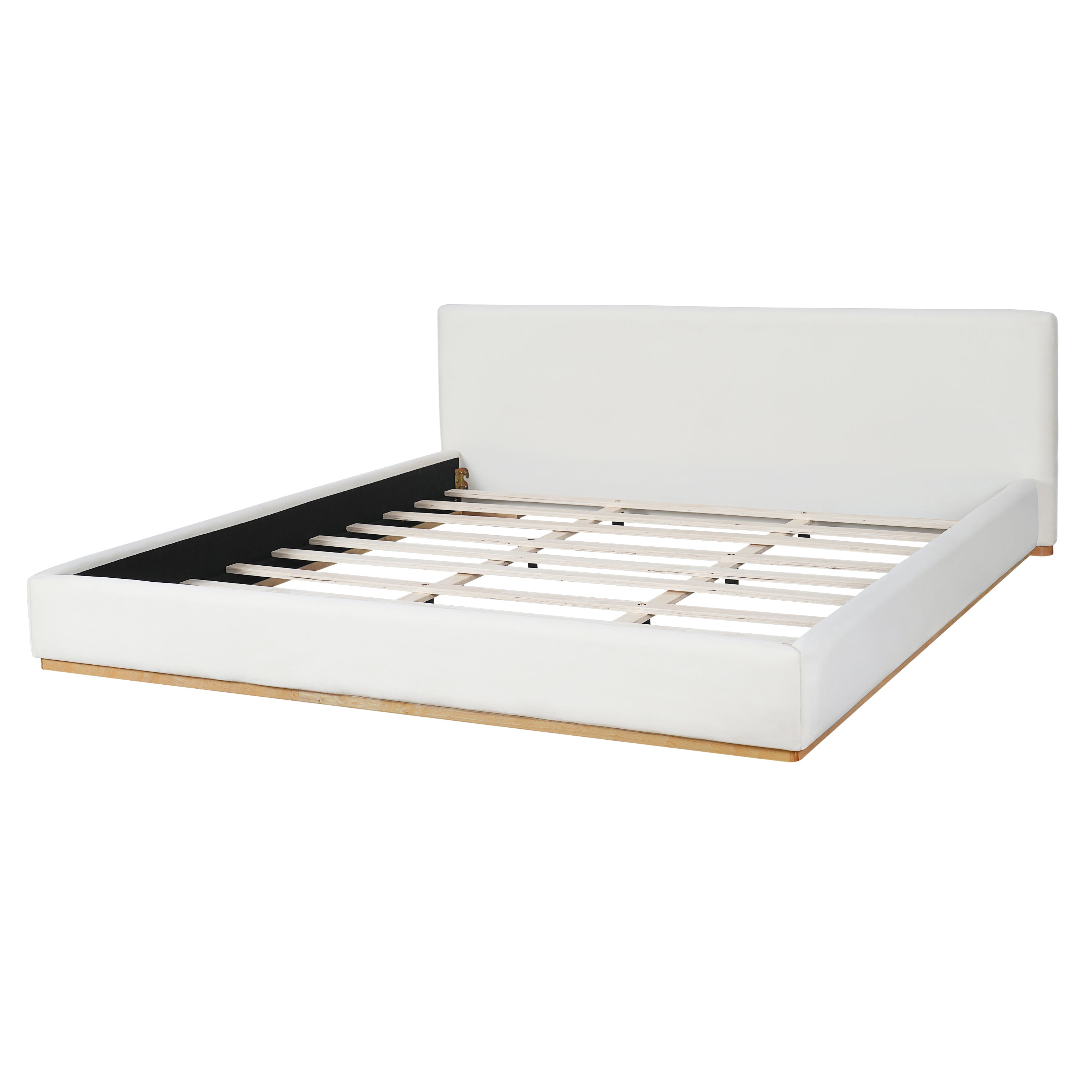 Elegant Upholstered Bed With Solid Wood Frame
