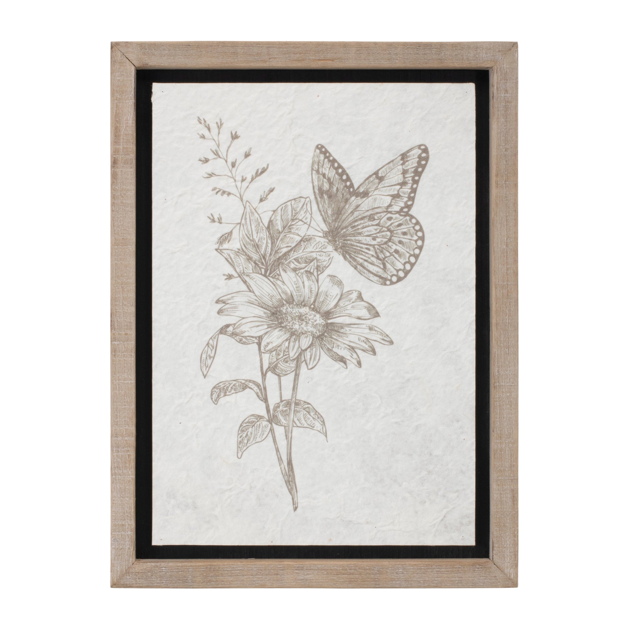 Framed Floral Insect Print, Set of 3