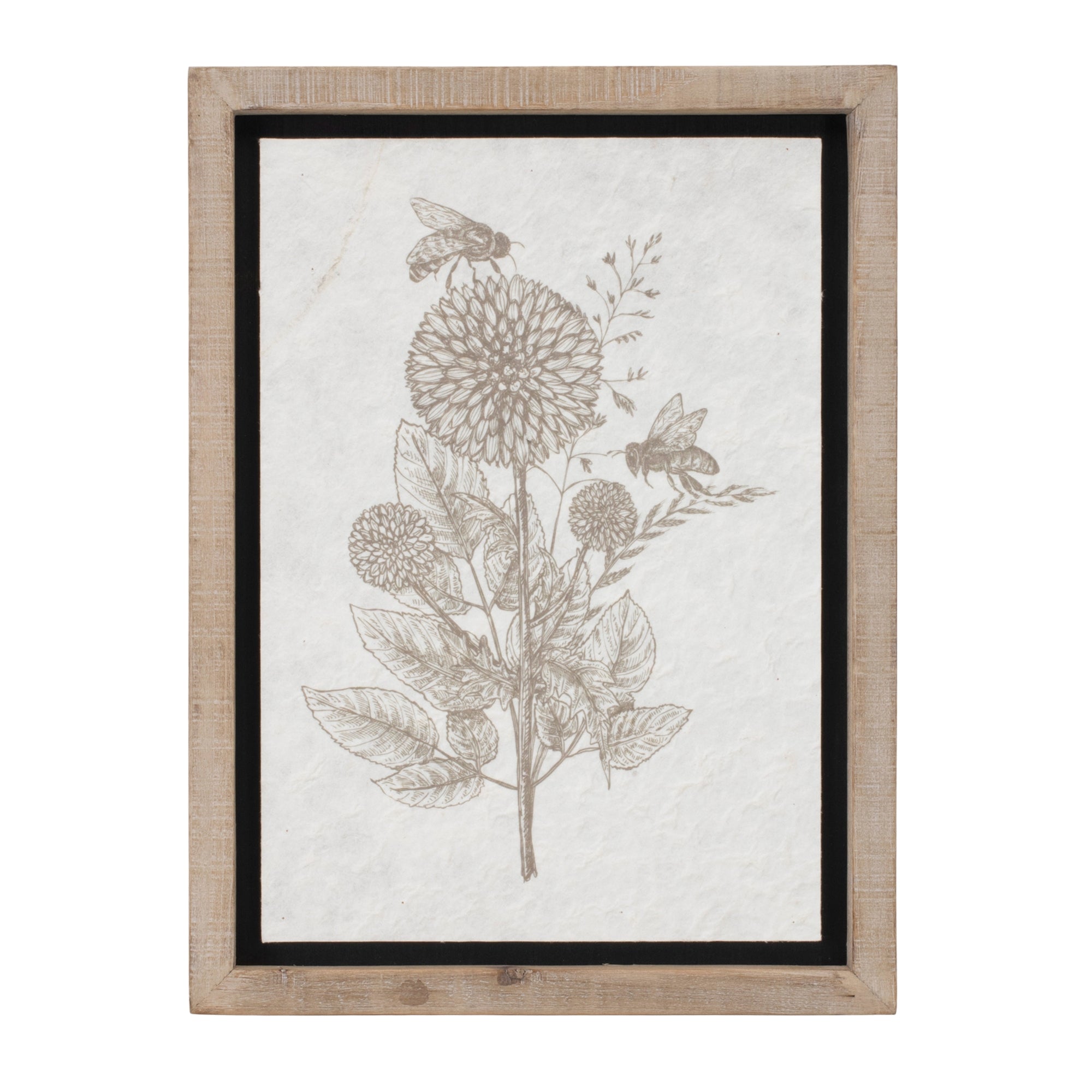 Framed Floral Insect Print, Set of 3