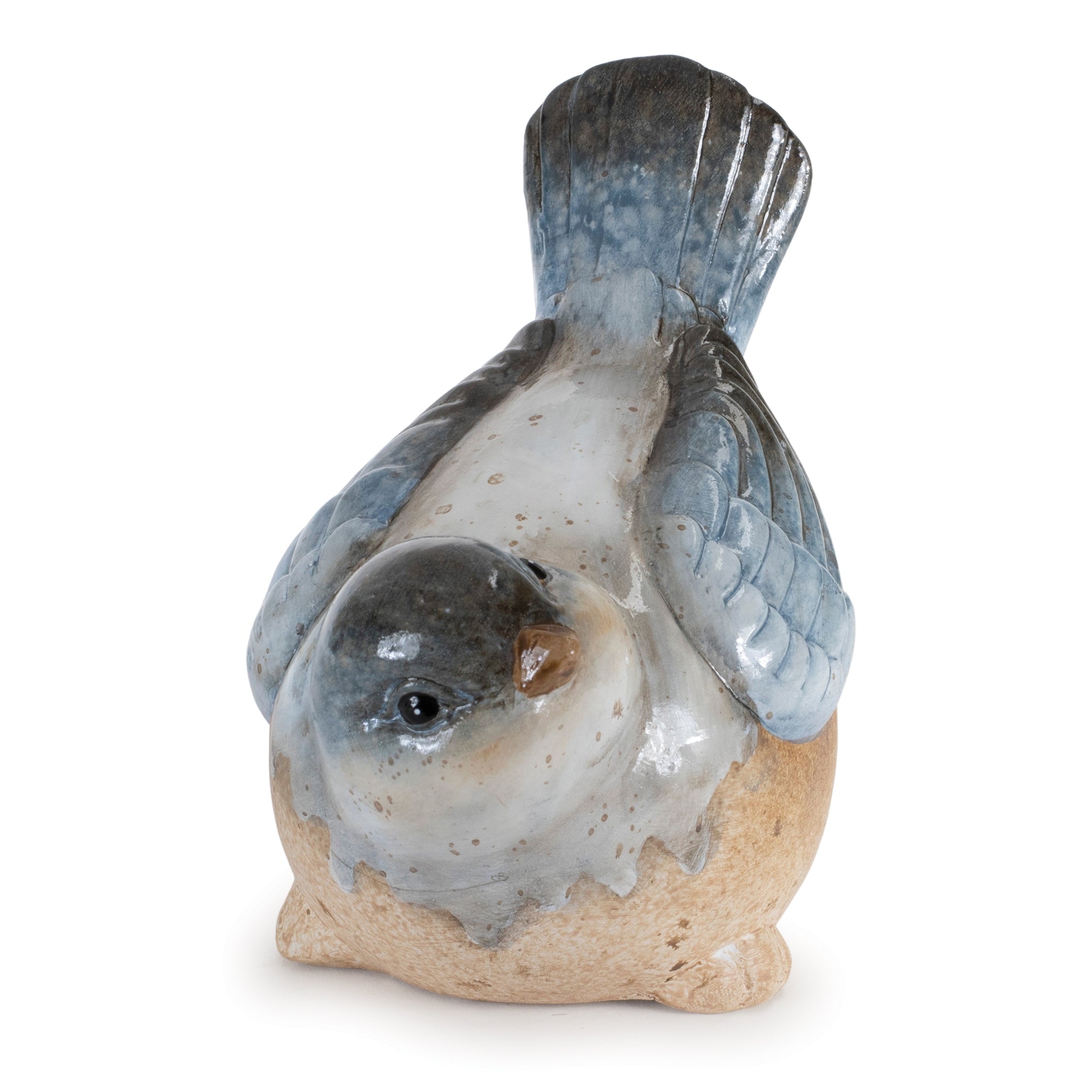 Ceramic Bird Figurines with Unglazed Accents, Set of 3