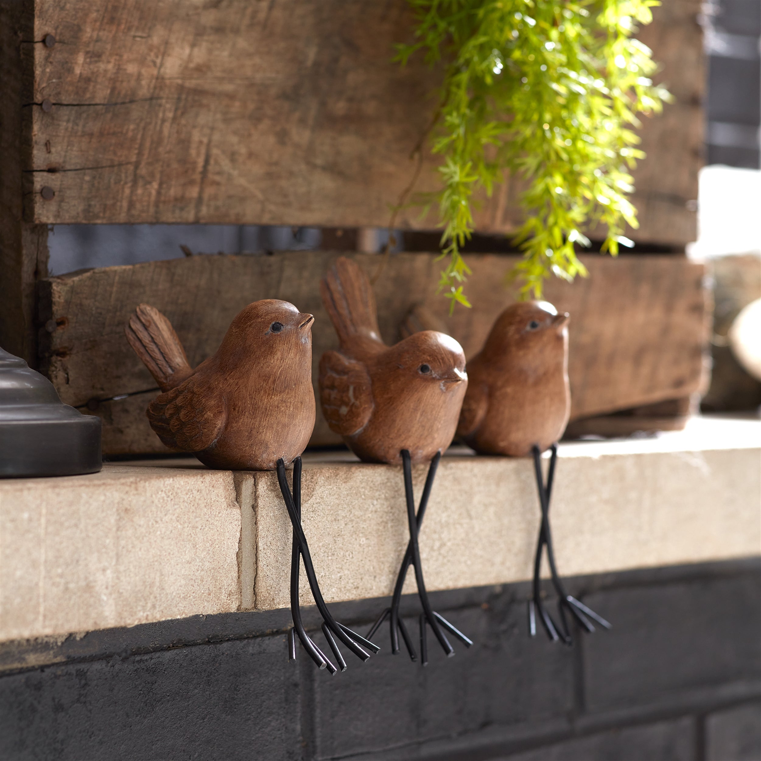 Etched Bird Shelf Sitter, Set of 6