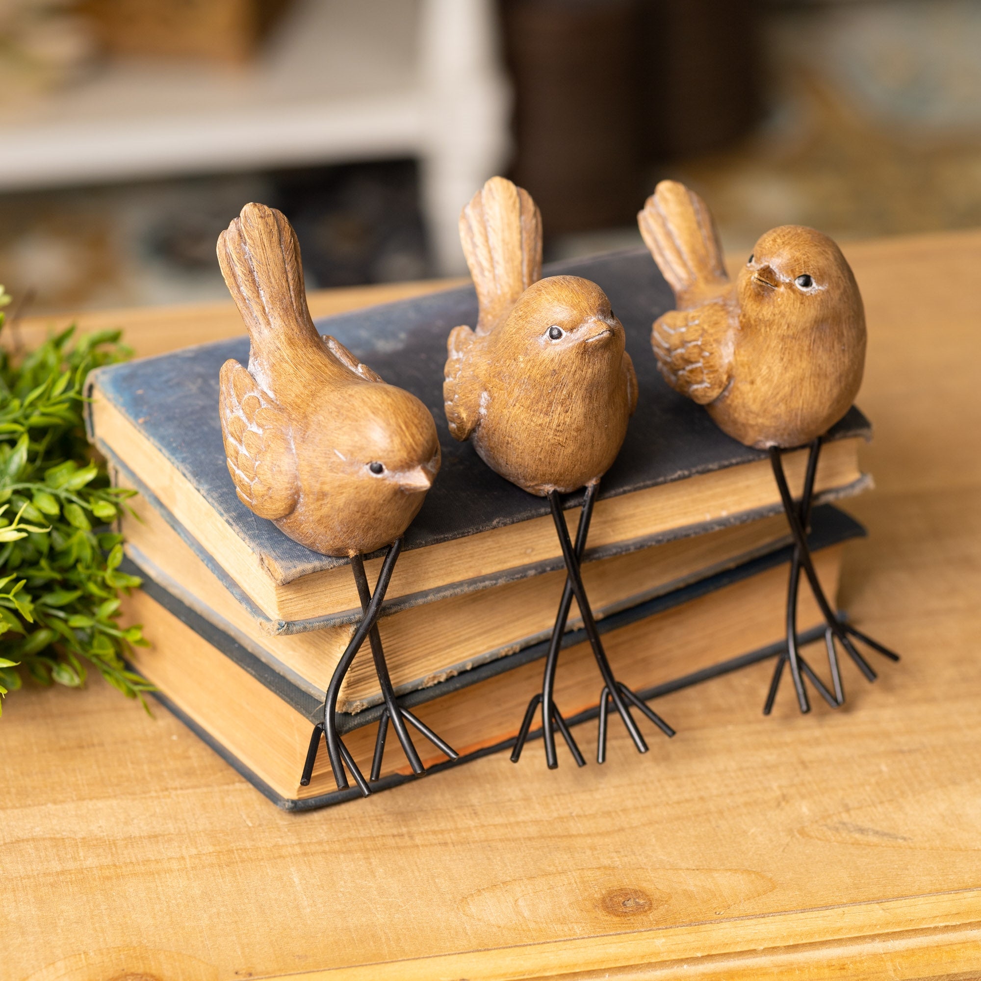 Etched Bird Shelf Sitter, Set of 6