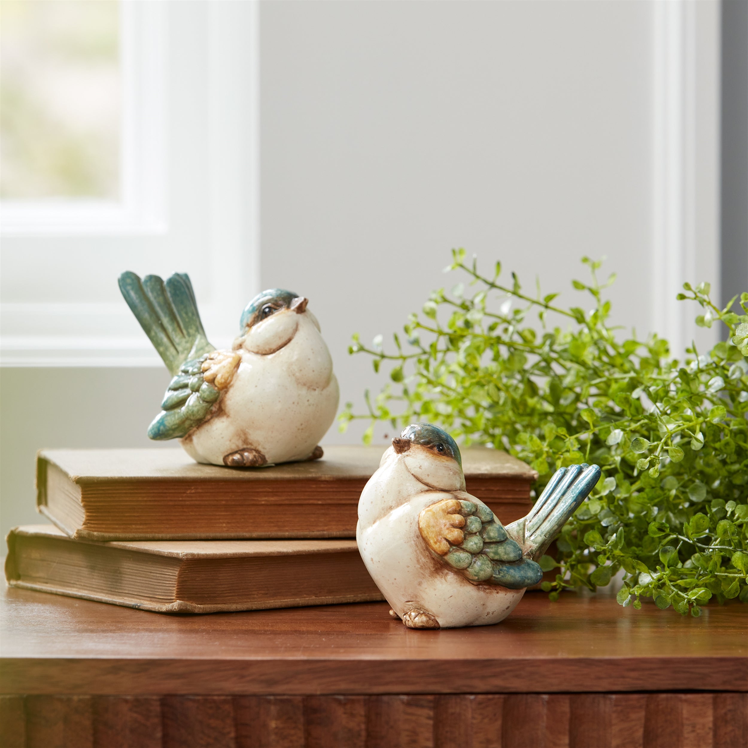 Terra Cotta Bird Figurine, Set of 6