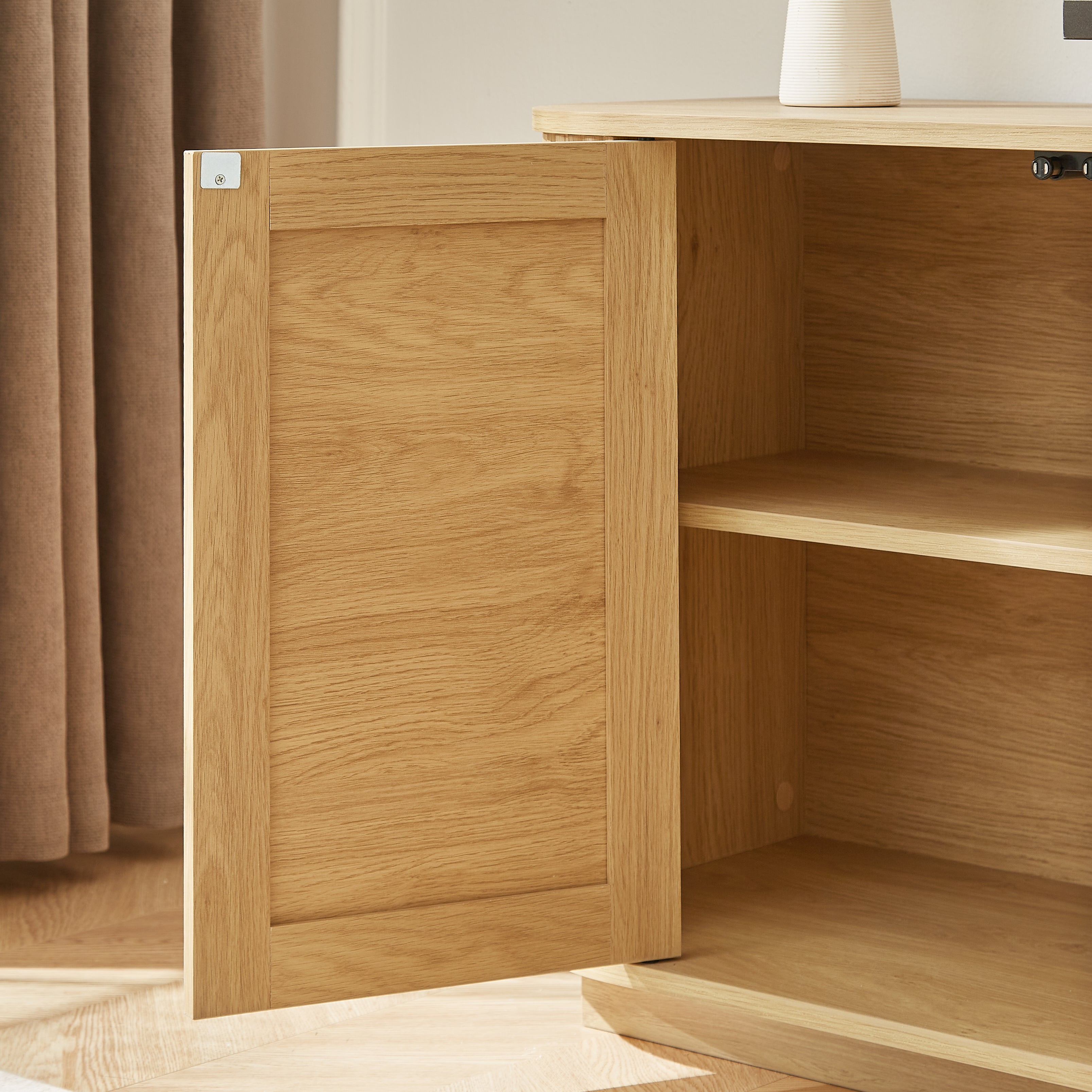 Rattan Cane Door Sideboard Storage Cabinet