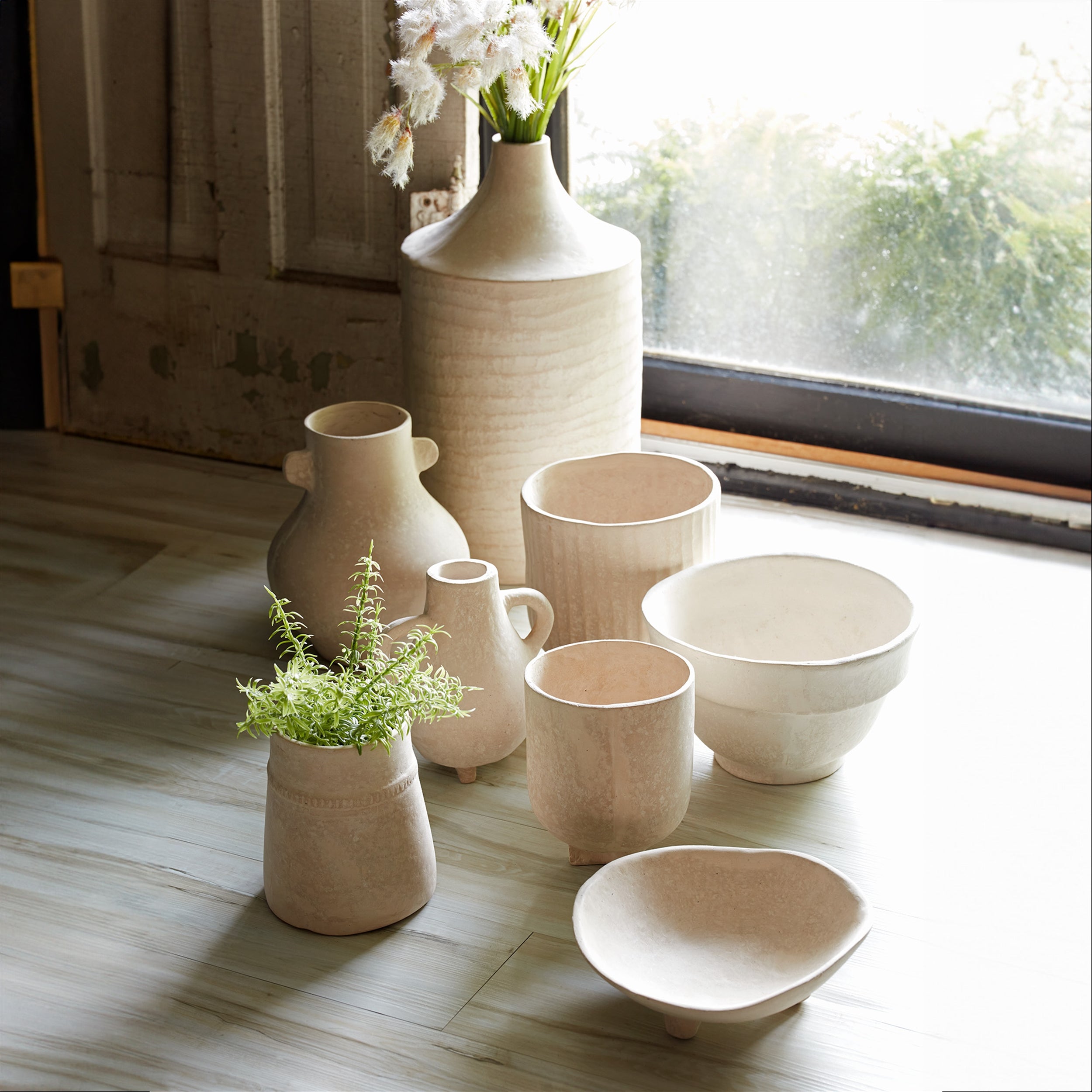 6.5" Recycled Paper Chalk Vase
