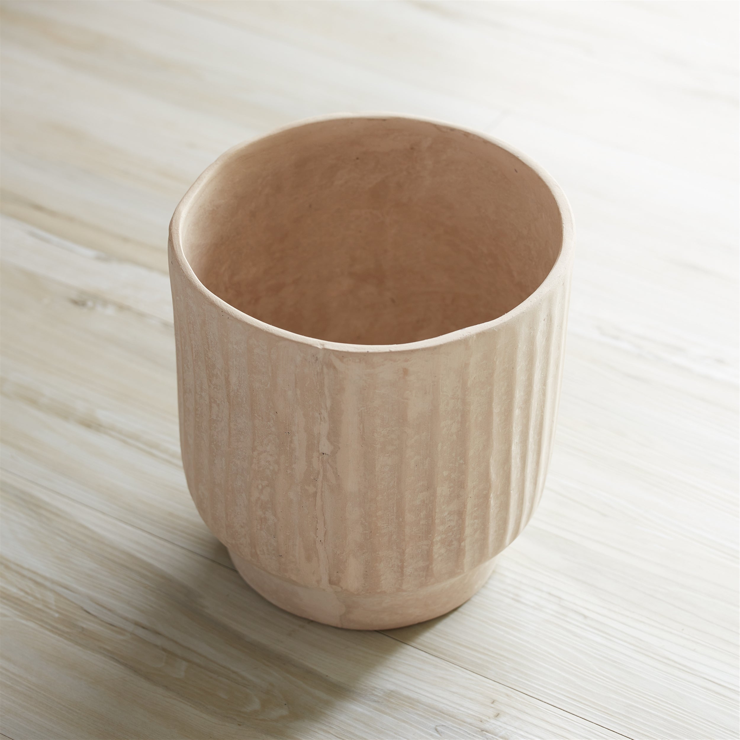 7.5" Fluted Recycled Paper Chalk Vase