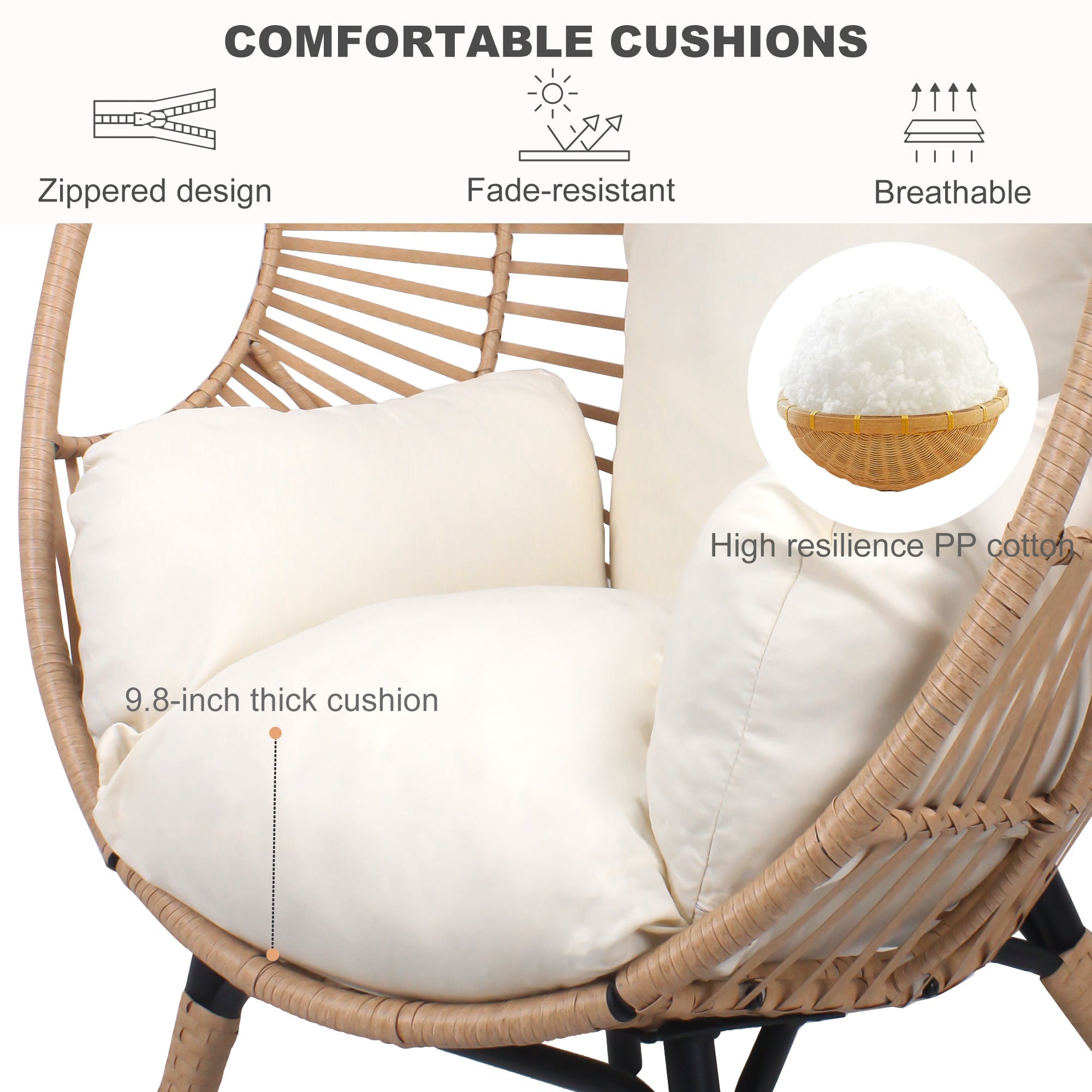 New Style PE Wicker Weaving Patio Egg Chair