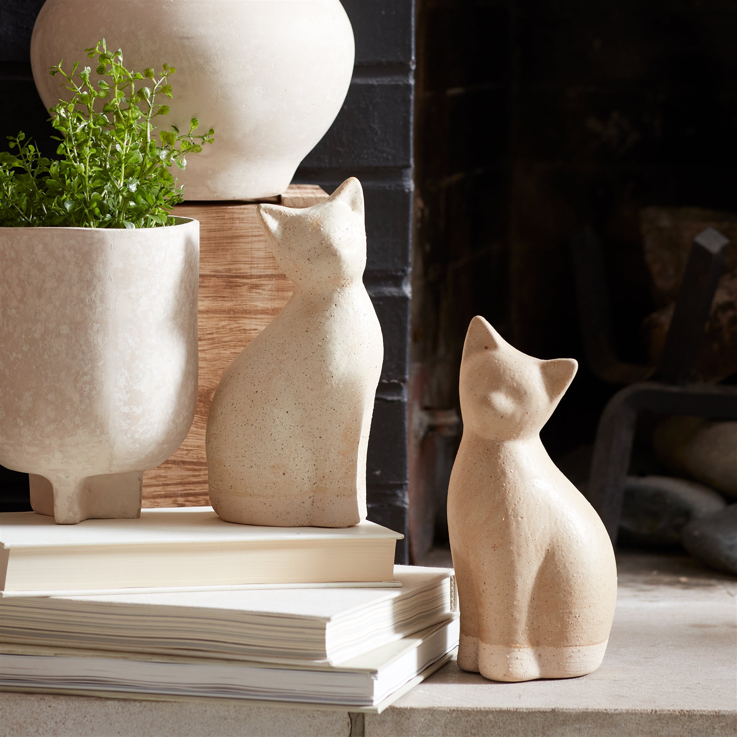 Ceramic Cat Decor, Set of 2