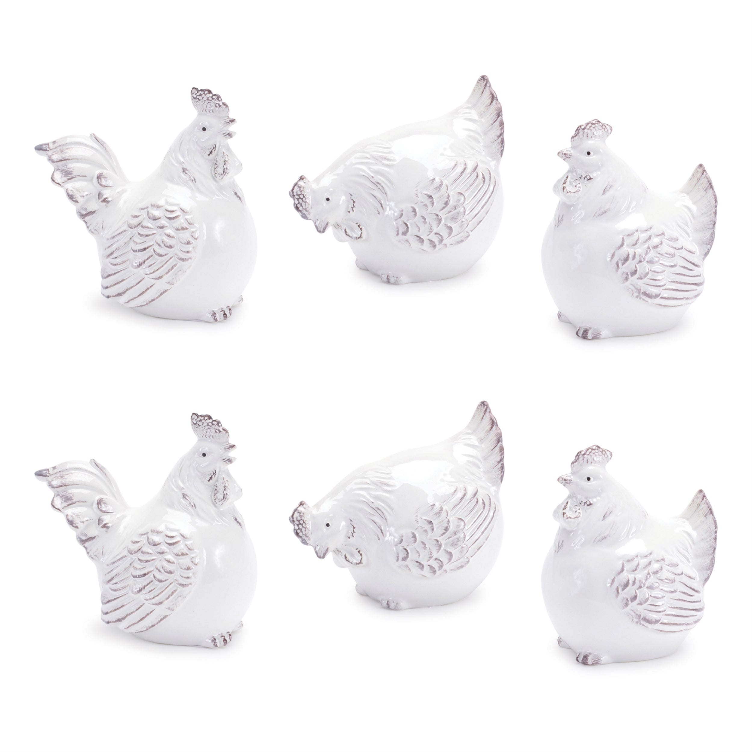 Ceramic Chicken Decor, Set of 6