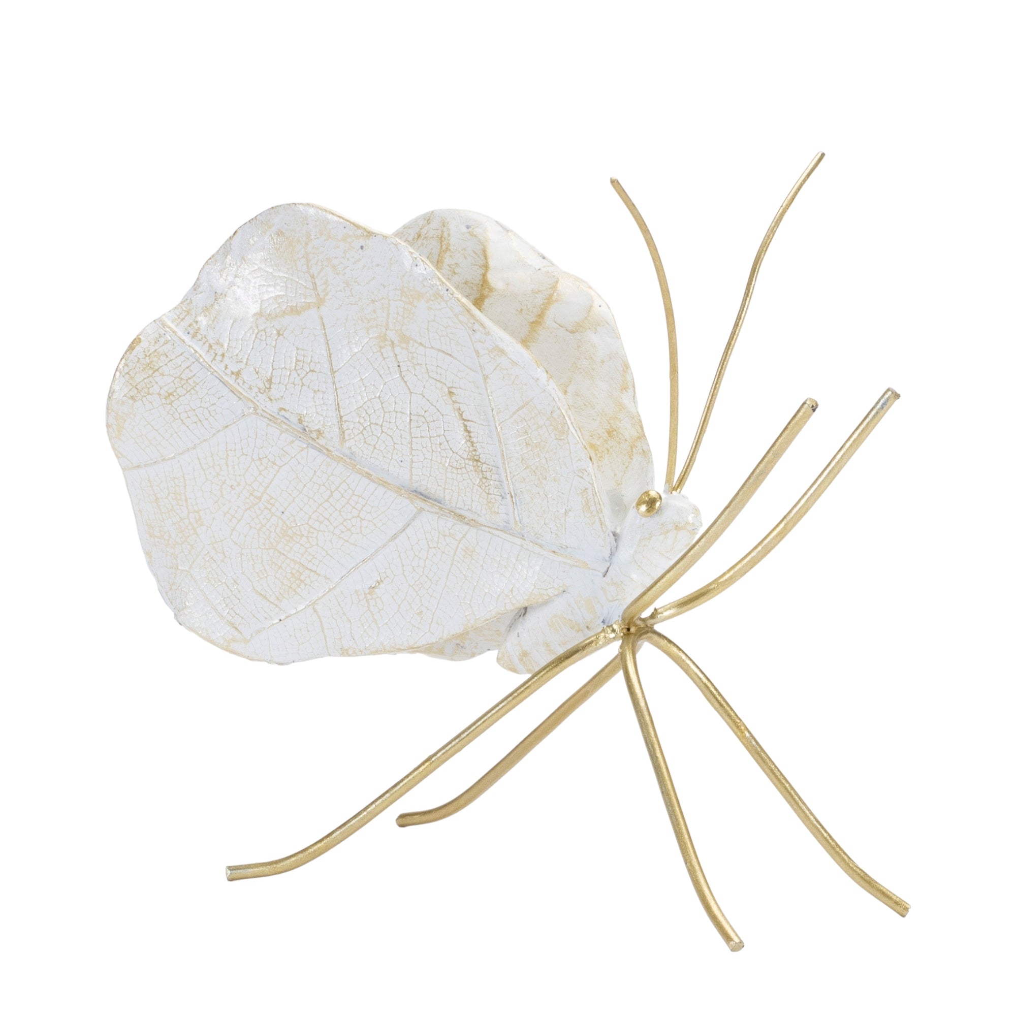Leaf Butterfly Shelf Sitter in White, Set of 2
