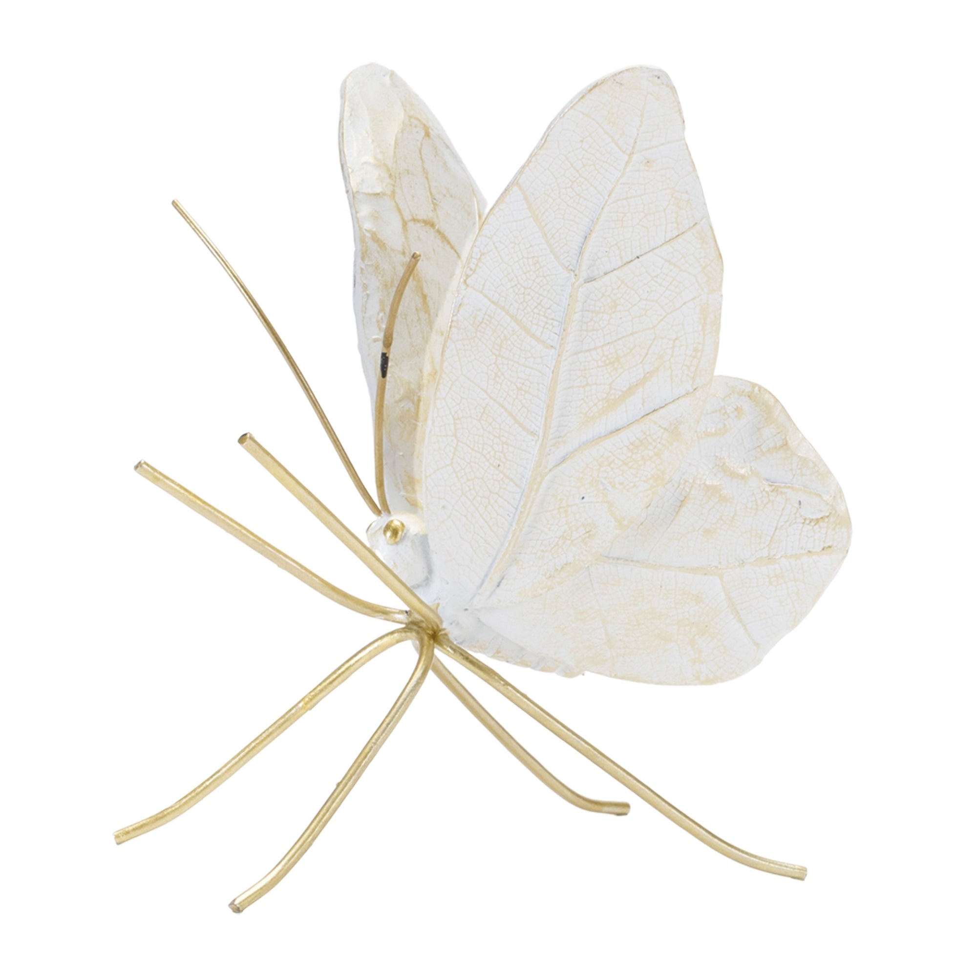 Leaf Butterfly Shelf Sitter in White, Set of 2