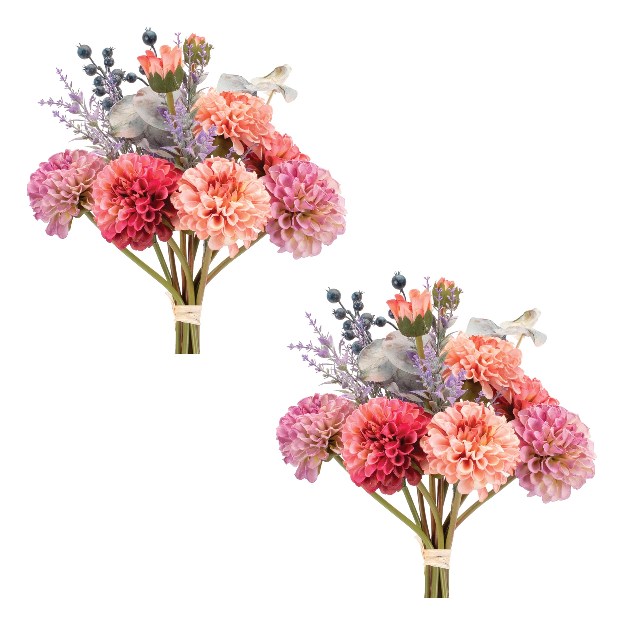 Mixed Zinnia Floral Bouquet, Set of 2