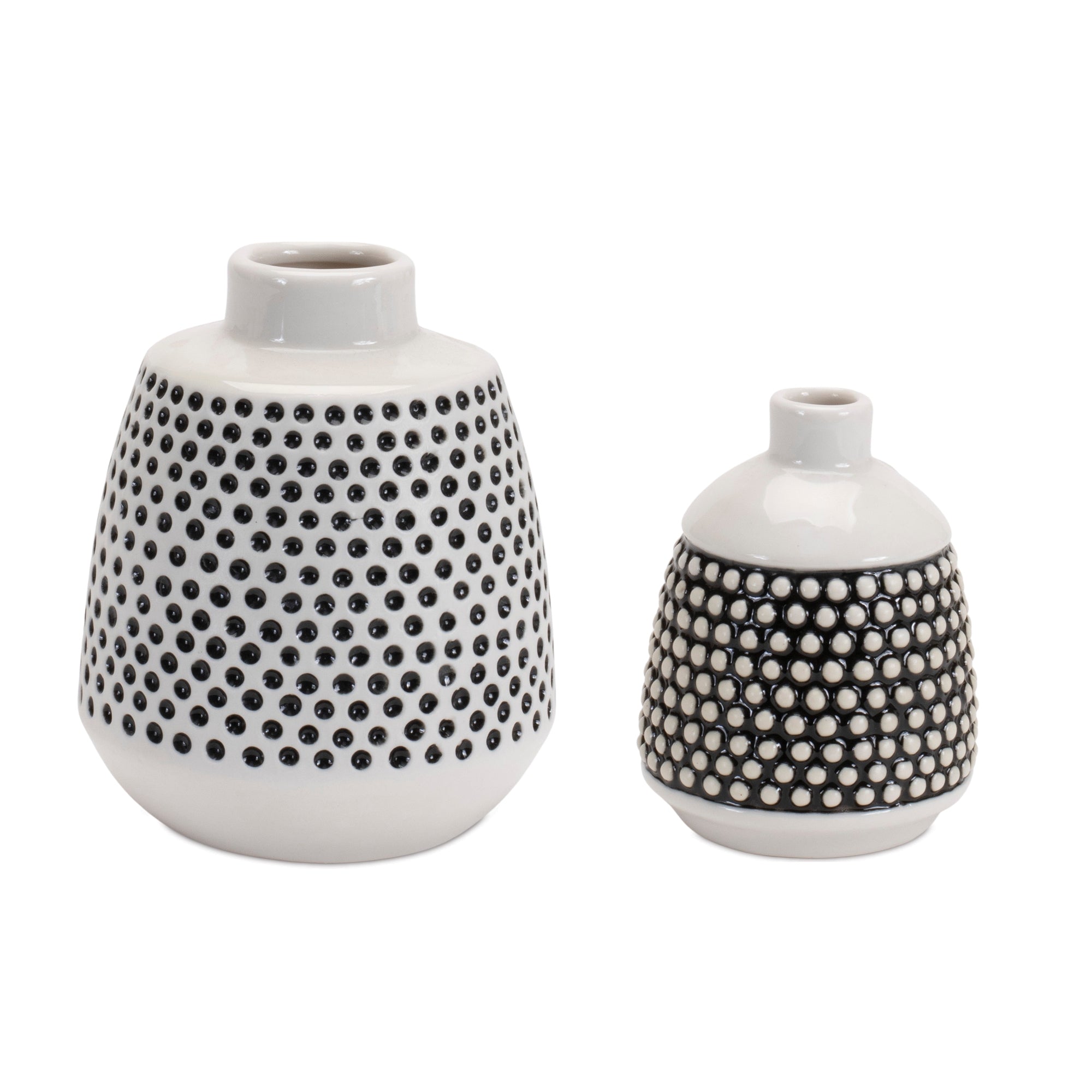 Bubbled Ceramic Bud Vase, Set of 4