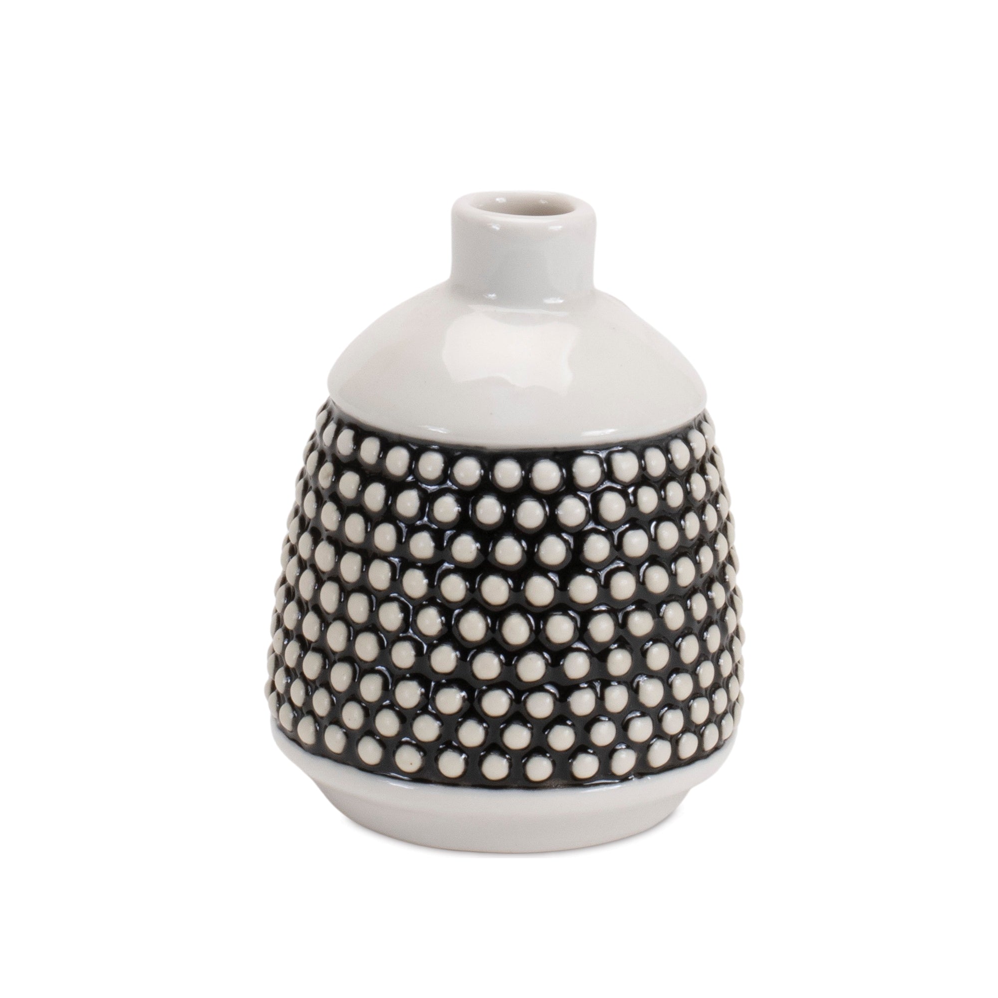 Bubbled Ceramic Bud Vase, Set of 4