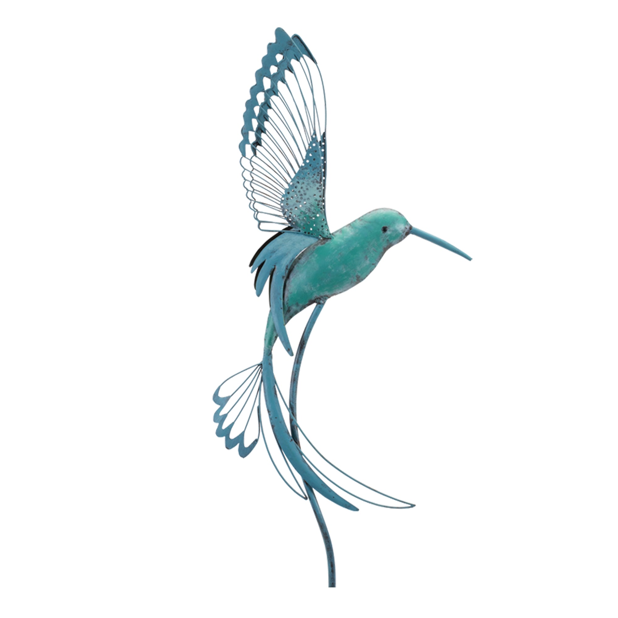 Iron Metal Hummingbird Garden Stake, Set of 2