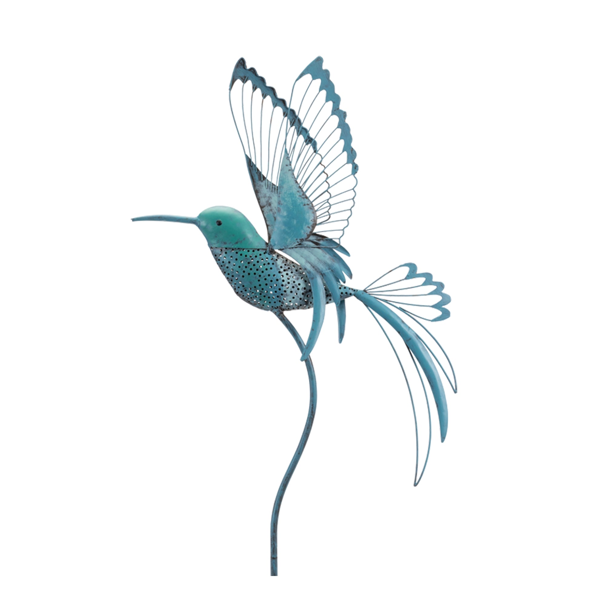 Iron Metal Hummingbird Garden Stake, Set of 2