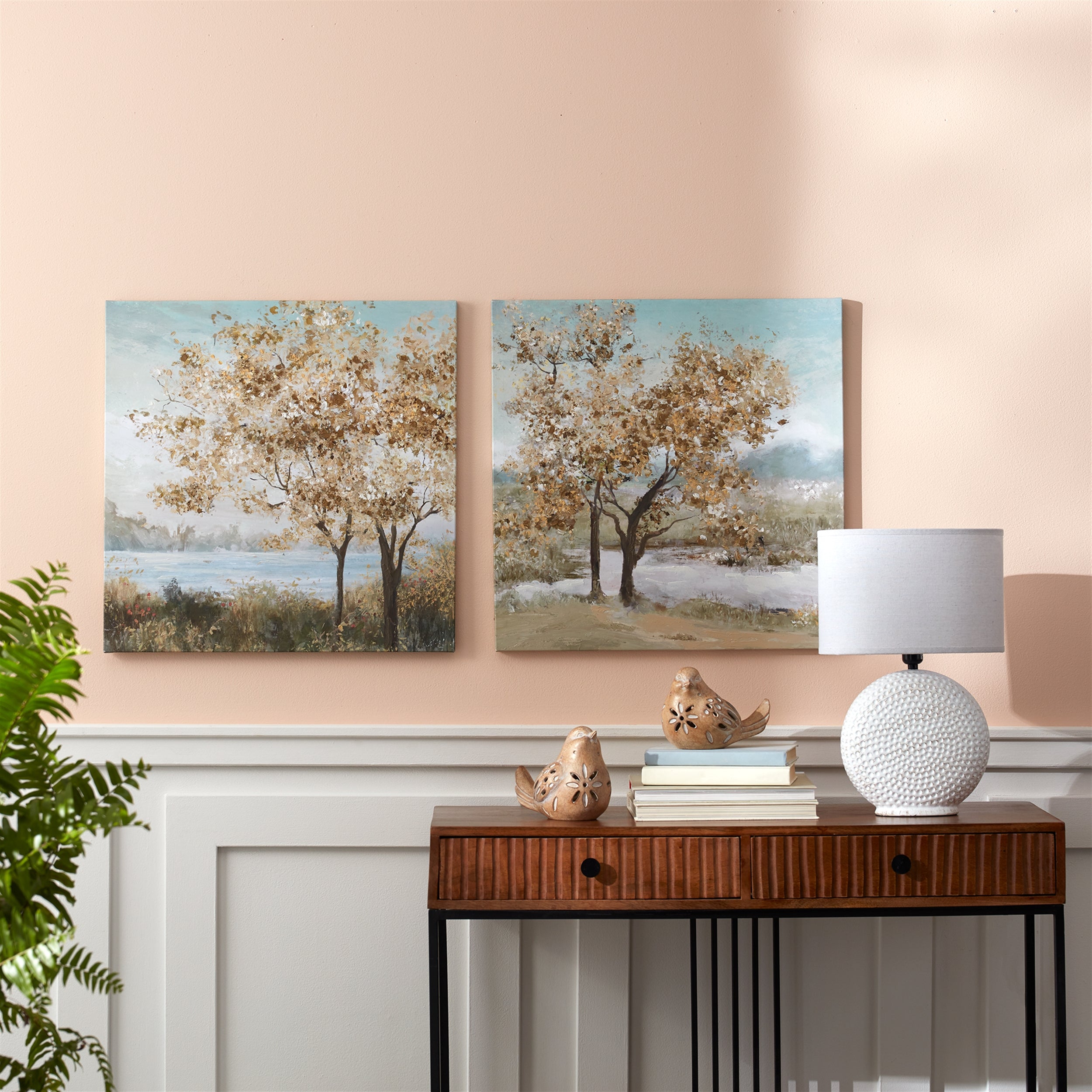 Framed Tree Canvas Art, Set of 2