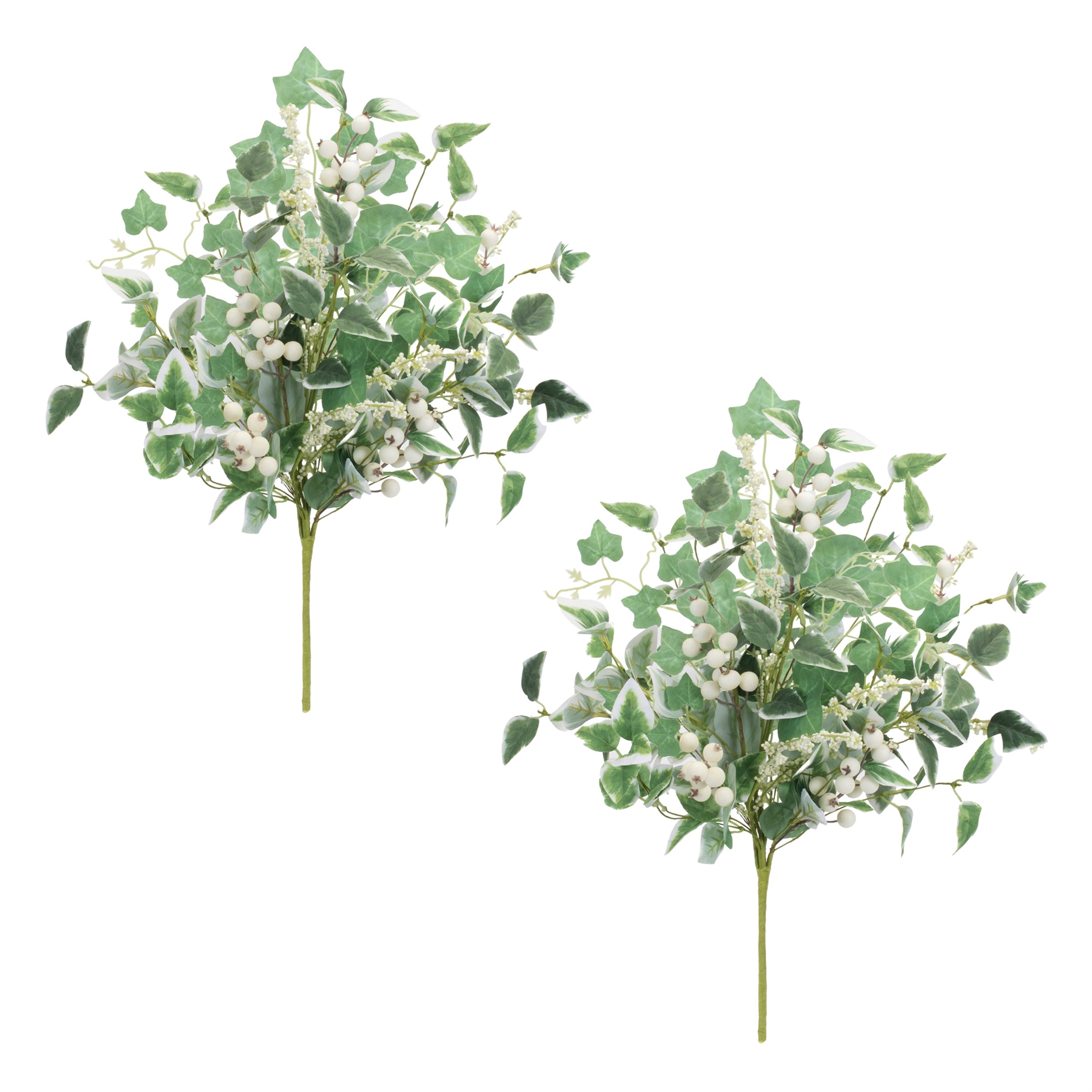 Mixed Ivy Foliage Berry Bush, Set of 2