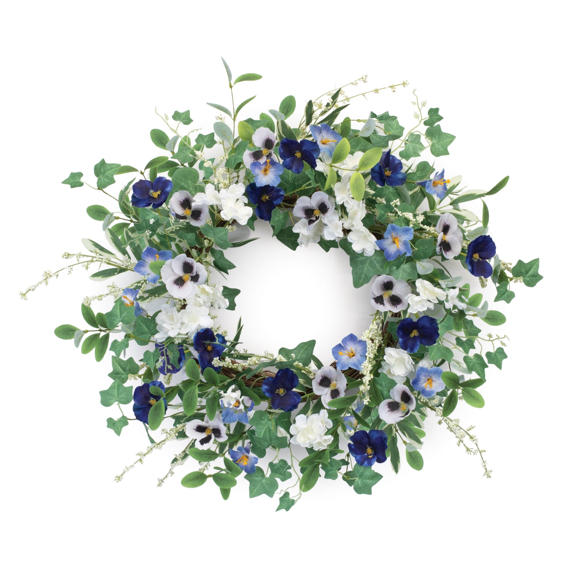 Mixed Petunia Pansy Floral Wreath