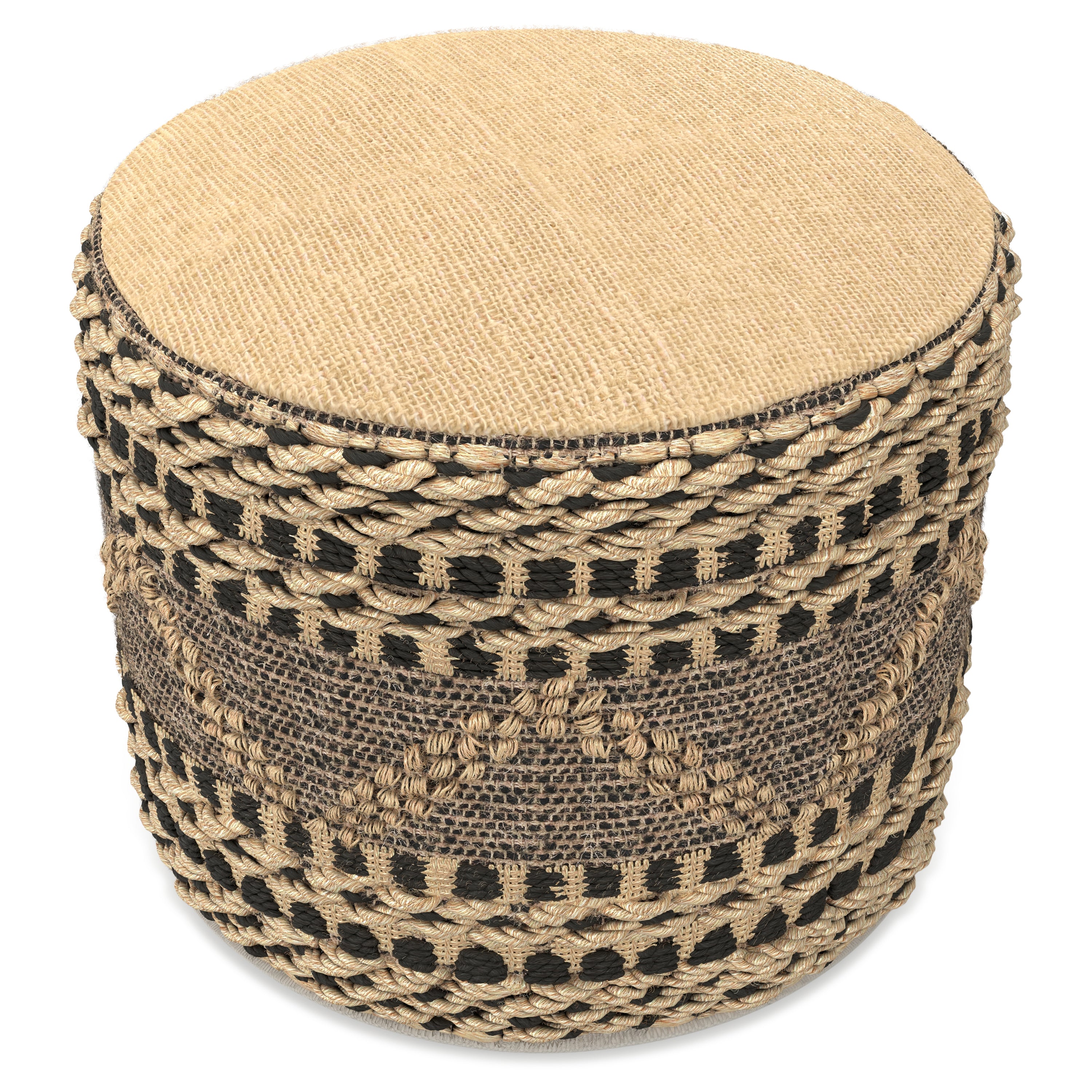 Stella Round Woven Pouf